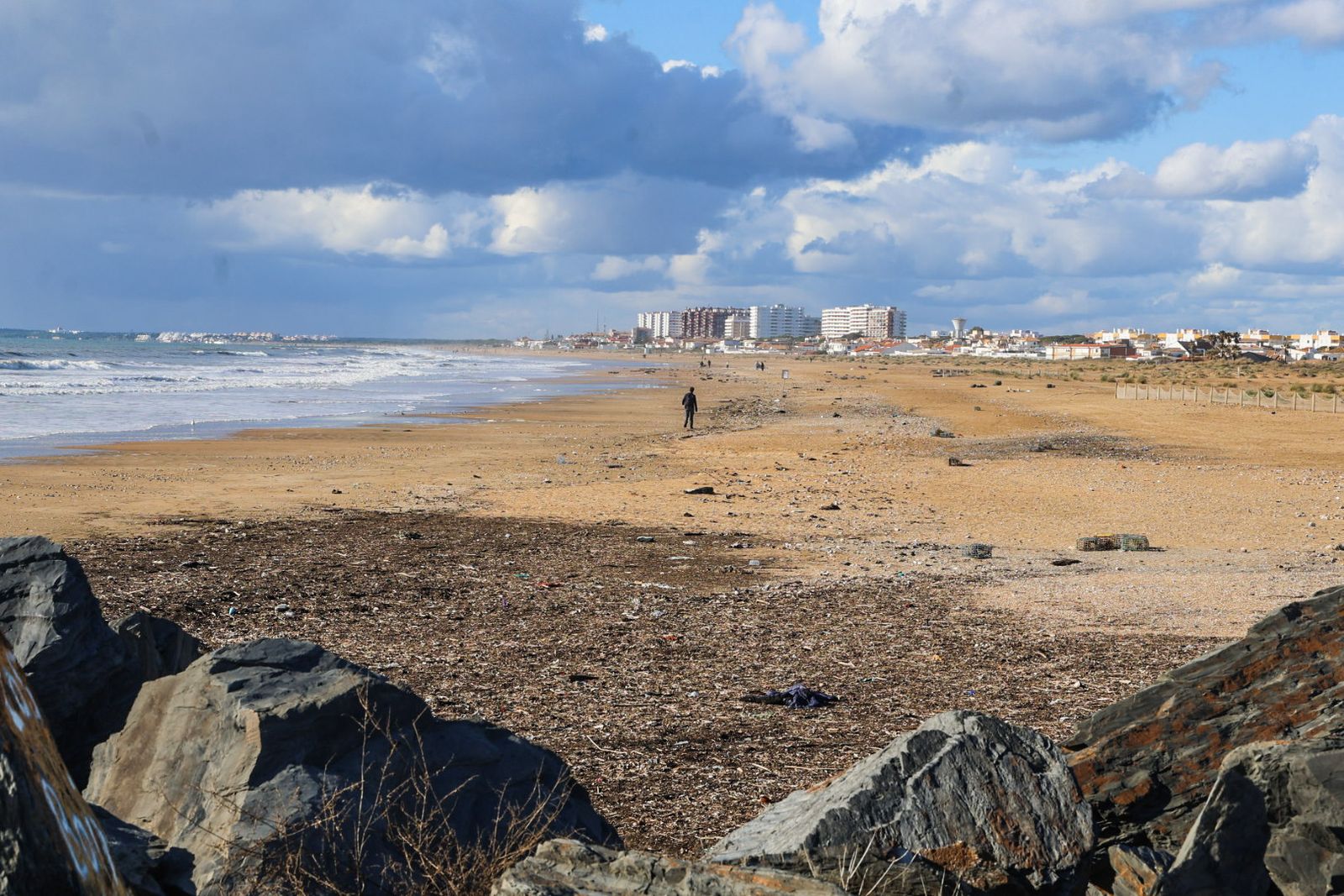 Fotos de la playa de Punta Umbría tras las últimas borrascas