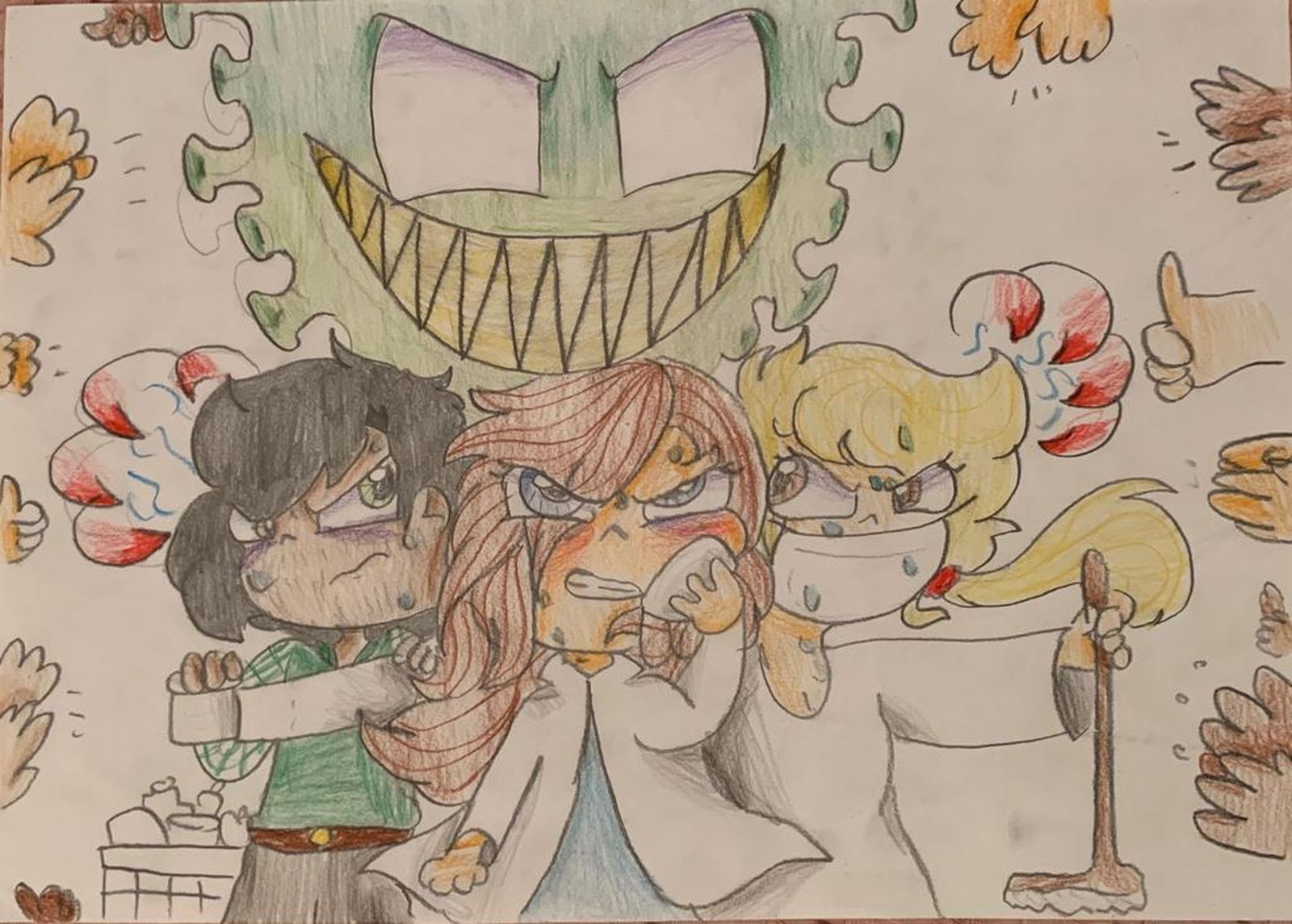 Coronavirus en Cádiz: Las imágenes de los dibujos que se han colocado en los hospitales Puerta del Mar y de Puerto Real