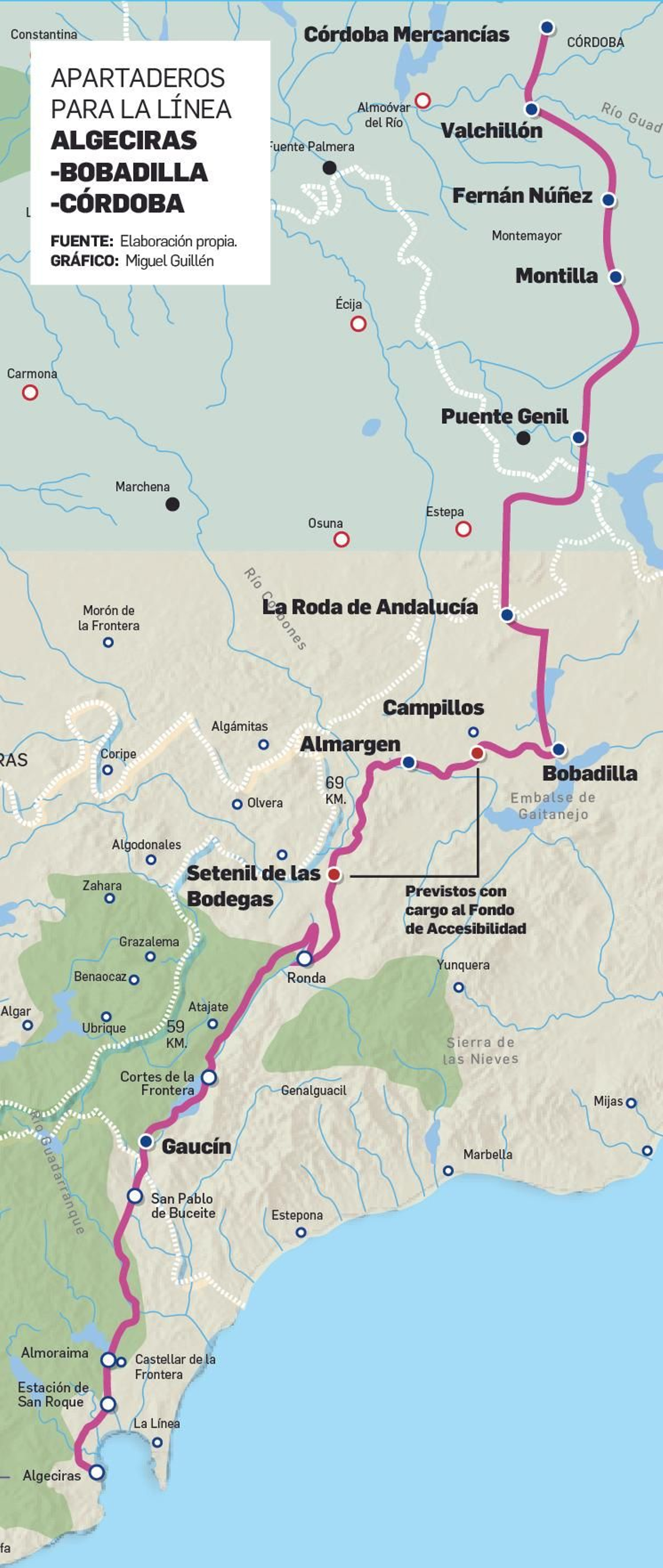 Apartaderos para la Algeciras-Bobadilla-Córdoba.