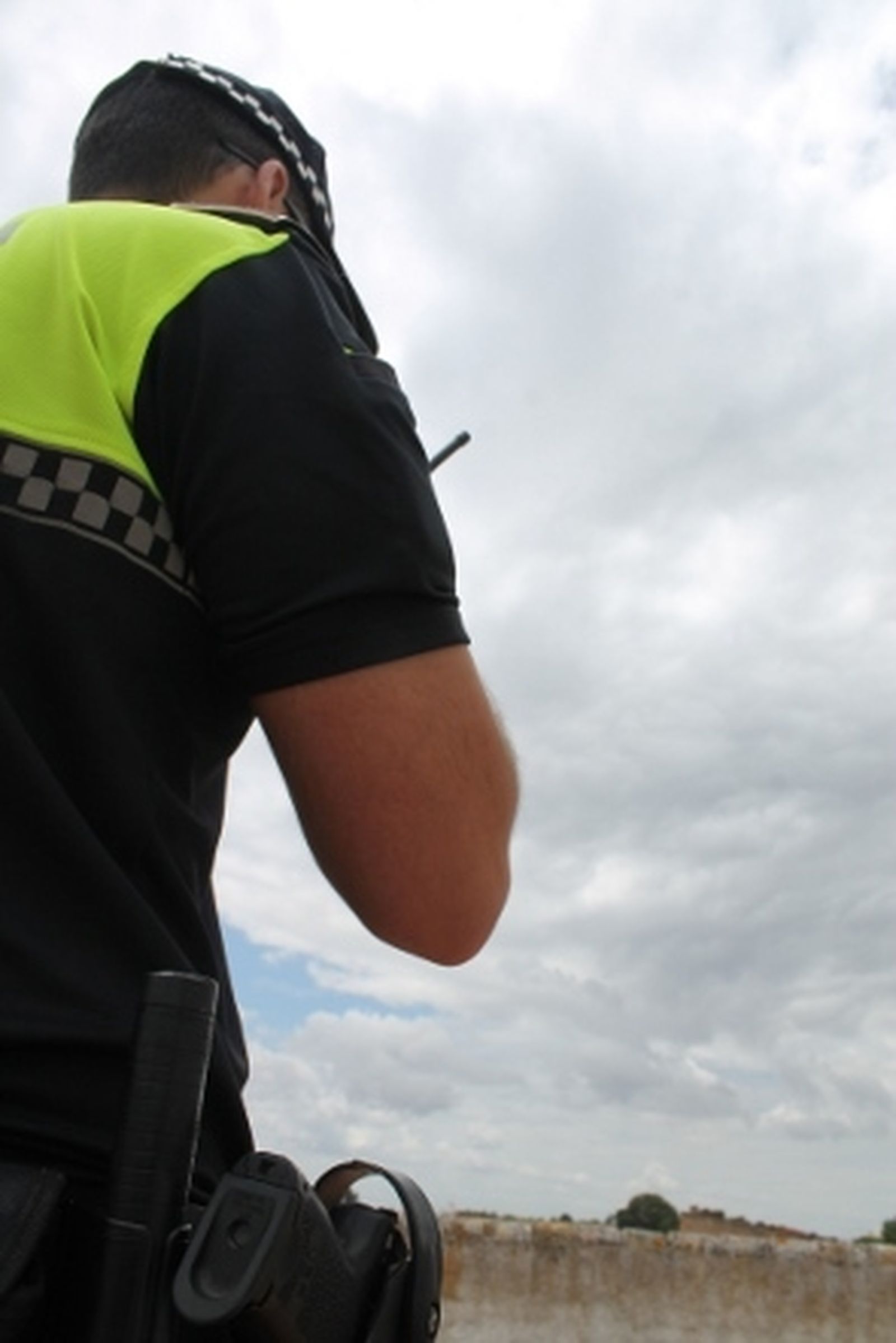 Un Policía Local, durante su servicio.