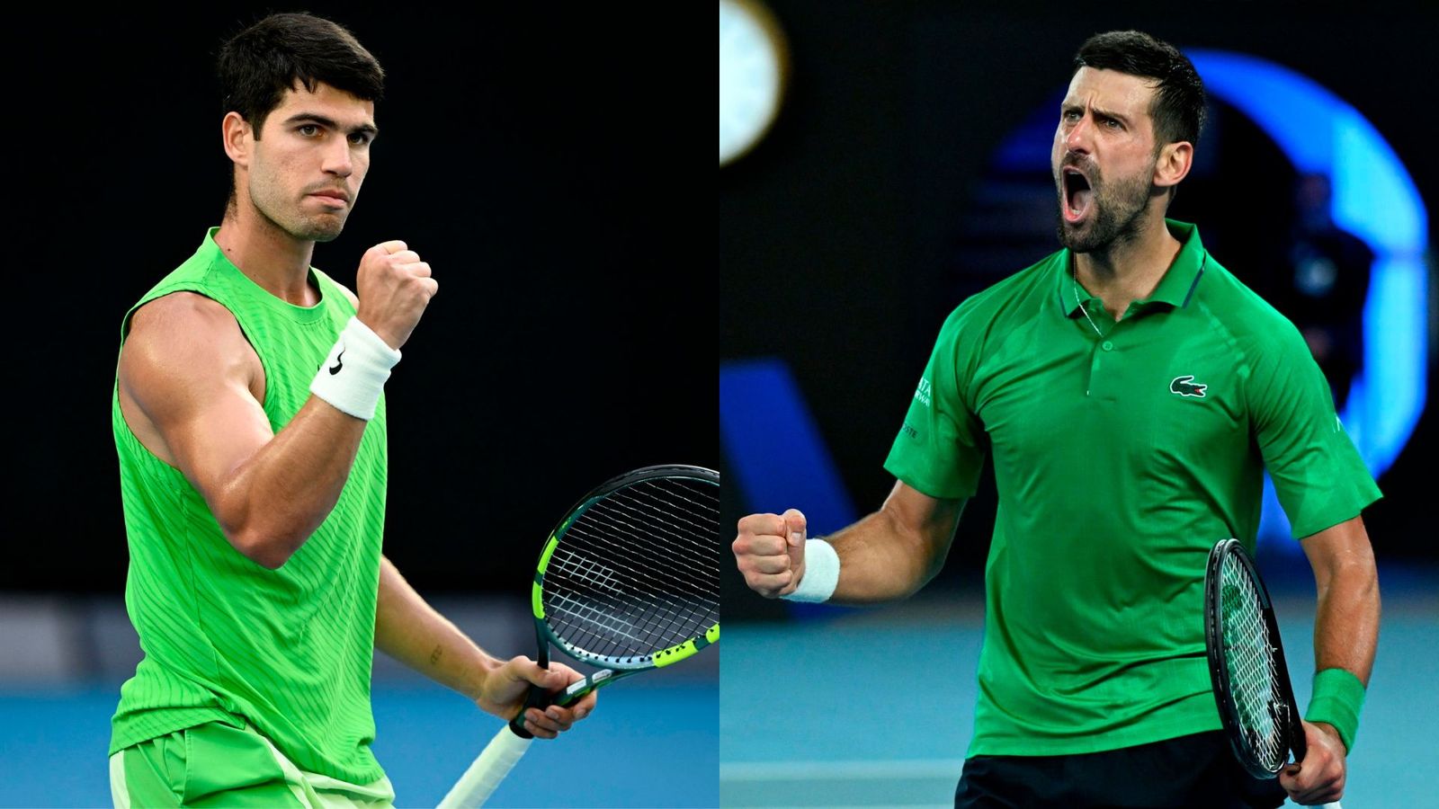 Carlos Alcaraz y Novak Djokovic, en imágenes del Open de Australia 2026