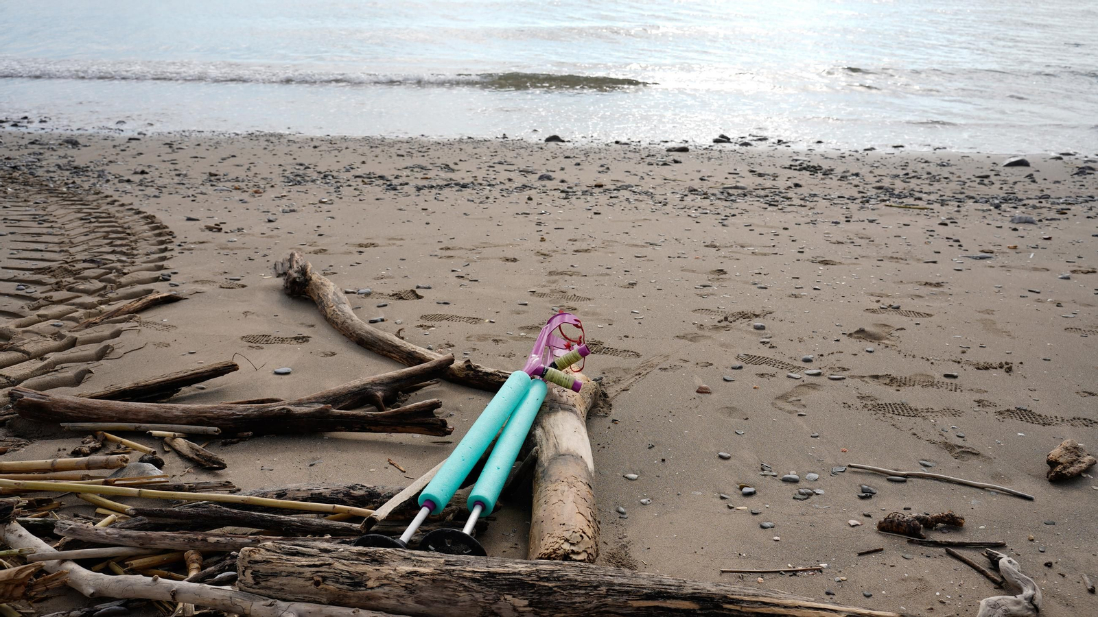 Fotos de la playa de Getares llena de cañas y desechos