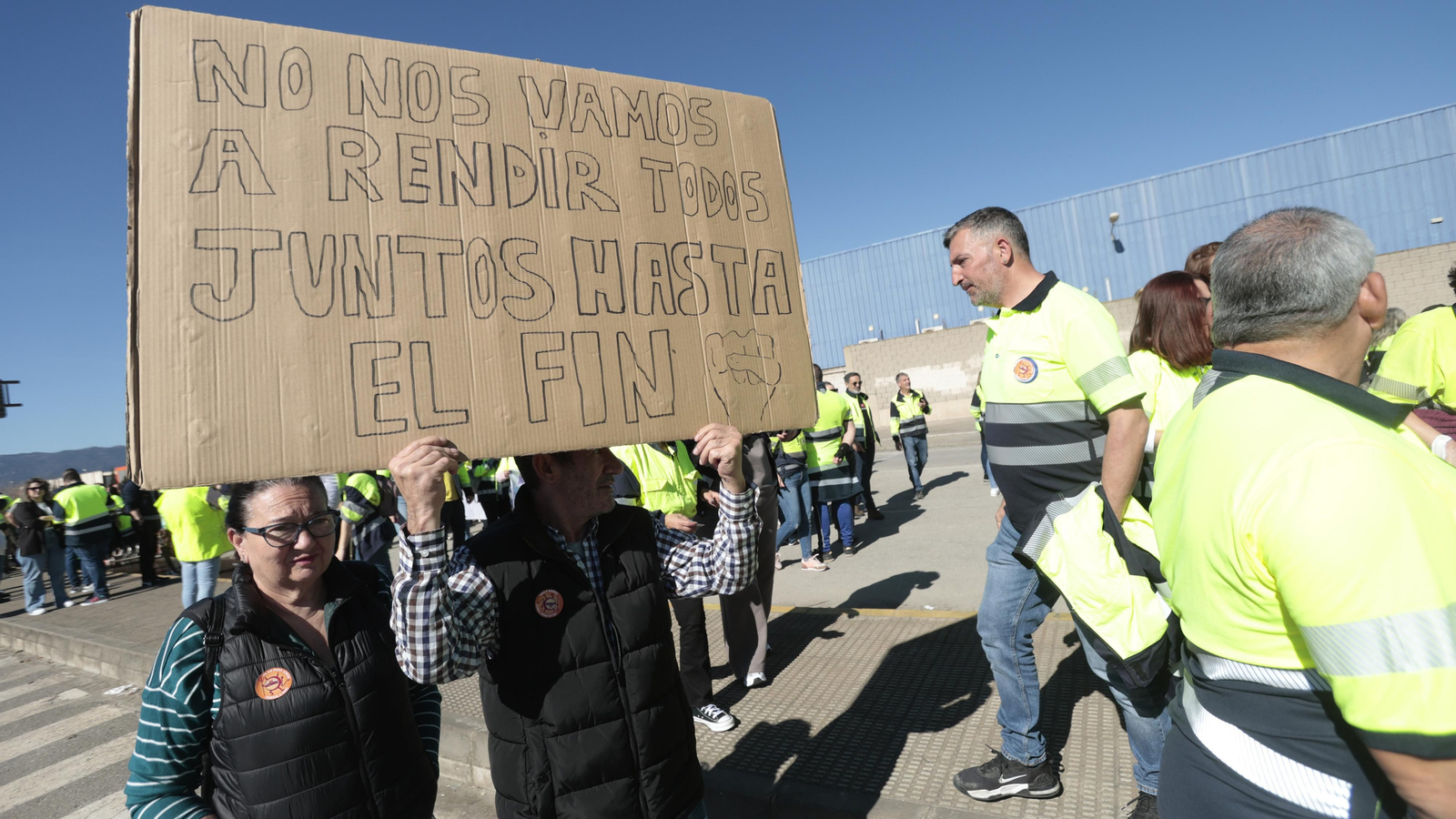 Las fotos de la manifestación de familiares y trabajadores de Acerinox