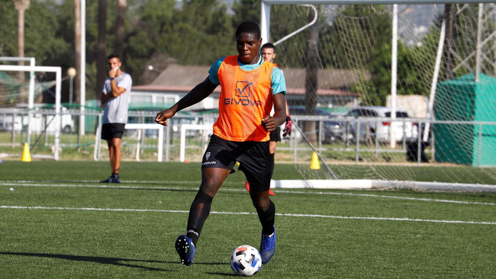 Ferney Mosquera, en un entrenamiento con el Córdoba CF el pasado verano.