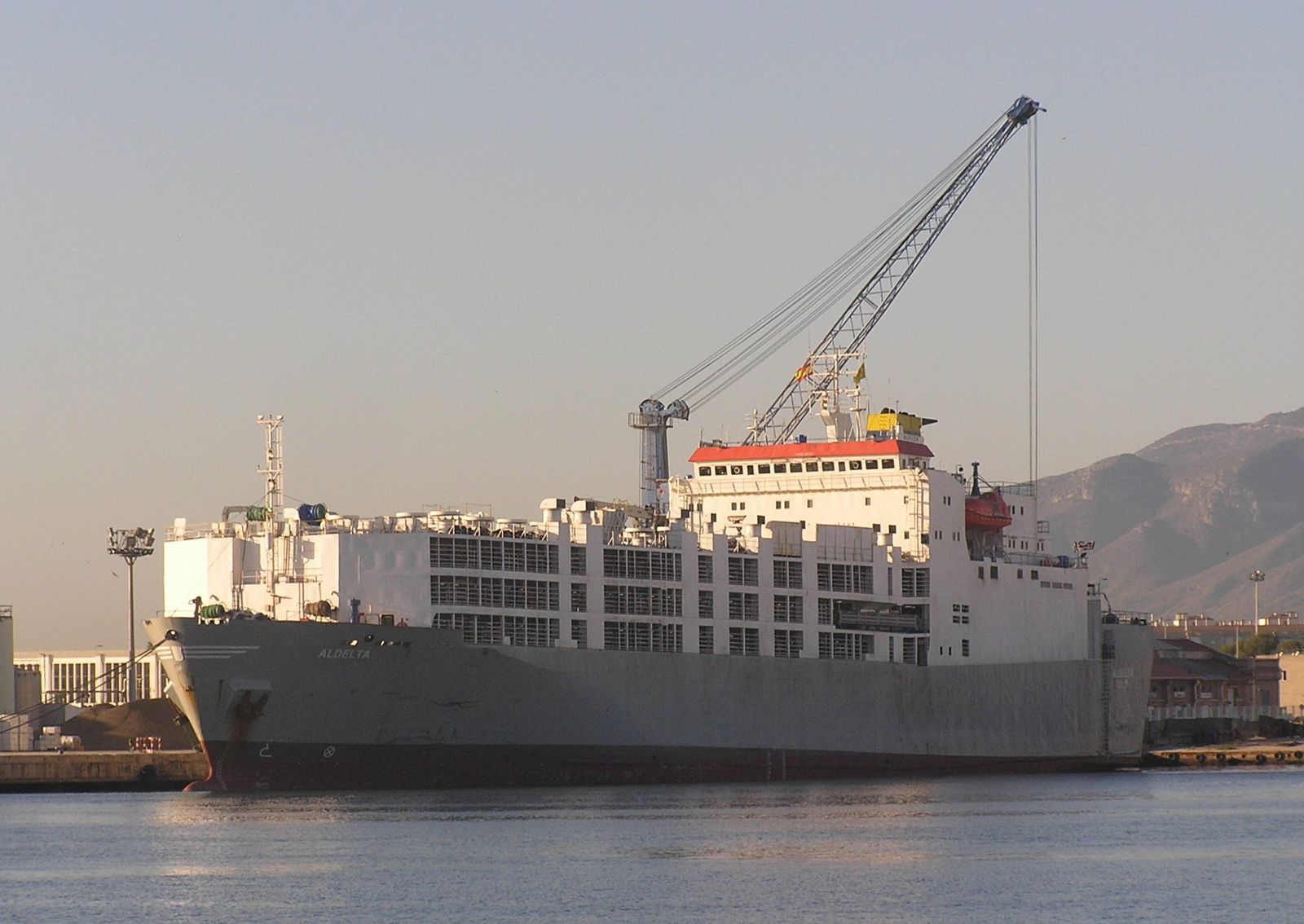Un barco ganadero de considerables dimensiones, el 'Aldelta', atracado en el puerto de Málaga en una imagen de hace tres años.