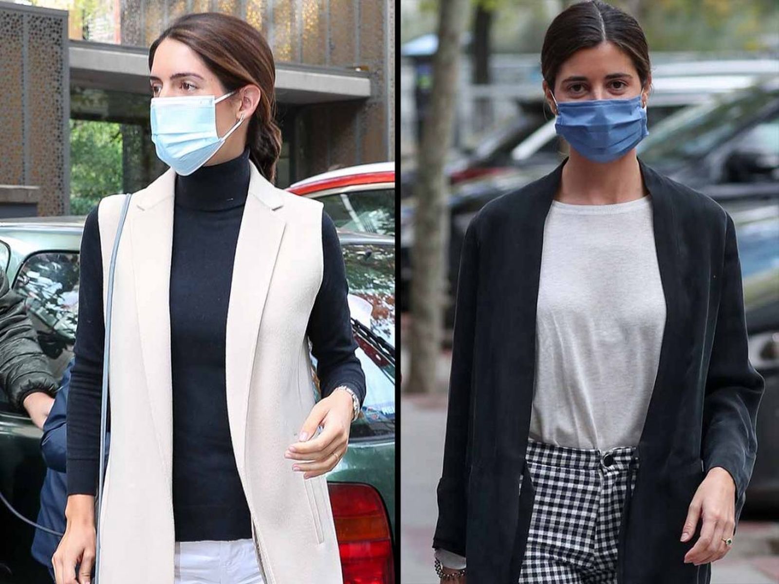Sofía Palazuelo (i.) y Belén Corsini, accediendo al restaurante donde el duque de Alba celebró su cumpleaños hace unos días.