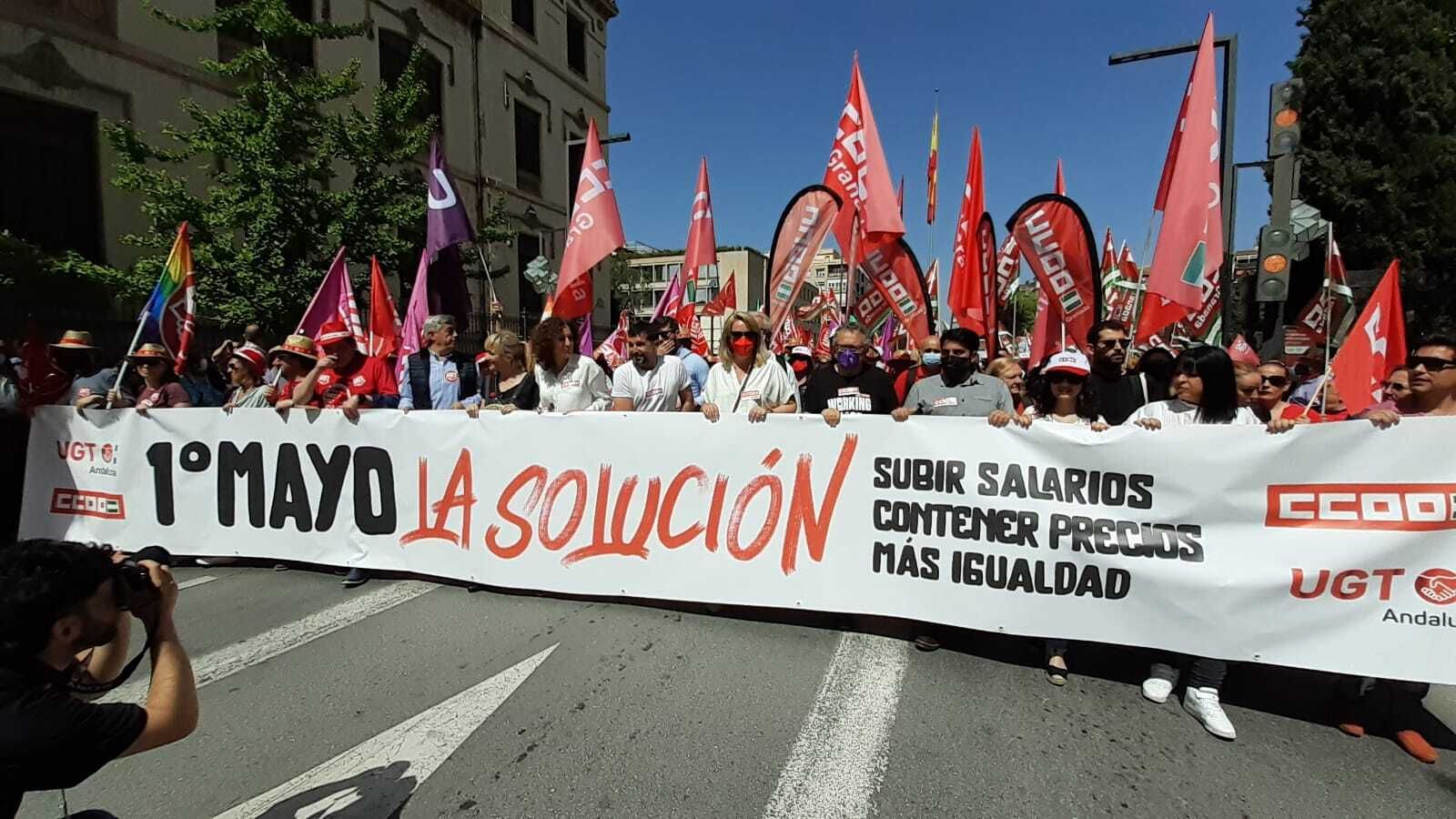 Manifestación del 1 de mayo en Granada.