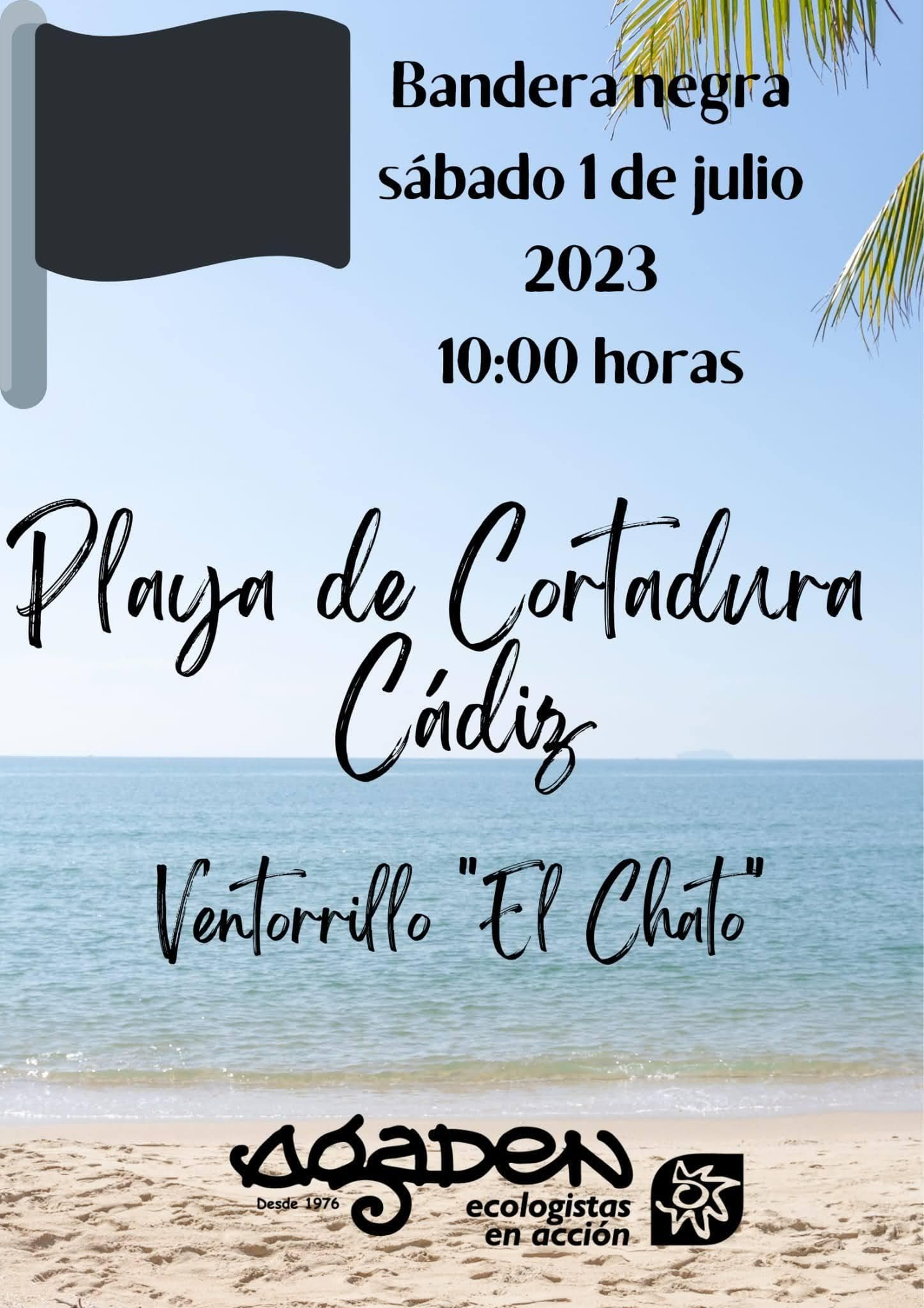 Cartel convocante del acto de colocación de la Bandera Negra en Cortadura.