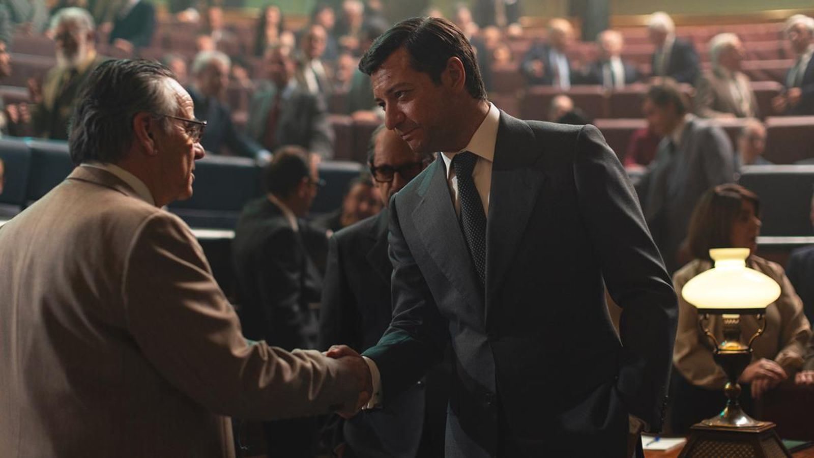 Eduard Fernández y Álvaro Morte, Carillo y Suárez, en 'Anatomía de un instante'