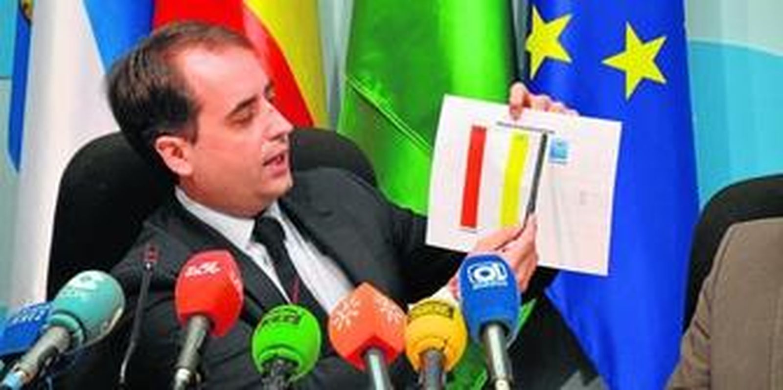 Antonio Saldaña, portavoz del gobierno municipal, arremetió ayer duramente contra Ricardo García, presidente del Xerez, y le recordó sus deudas y su incapacidad para pagar.