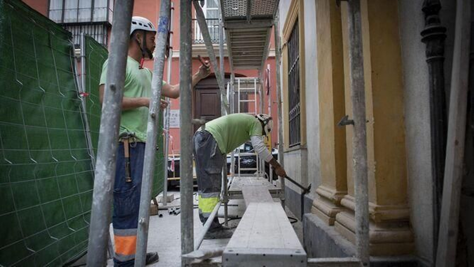 Trabajadores de la construcción.