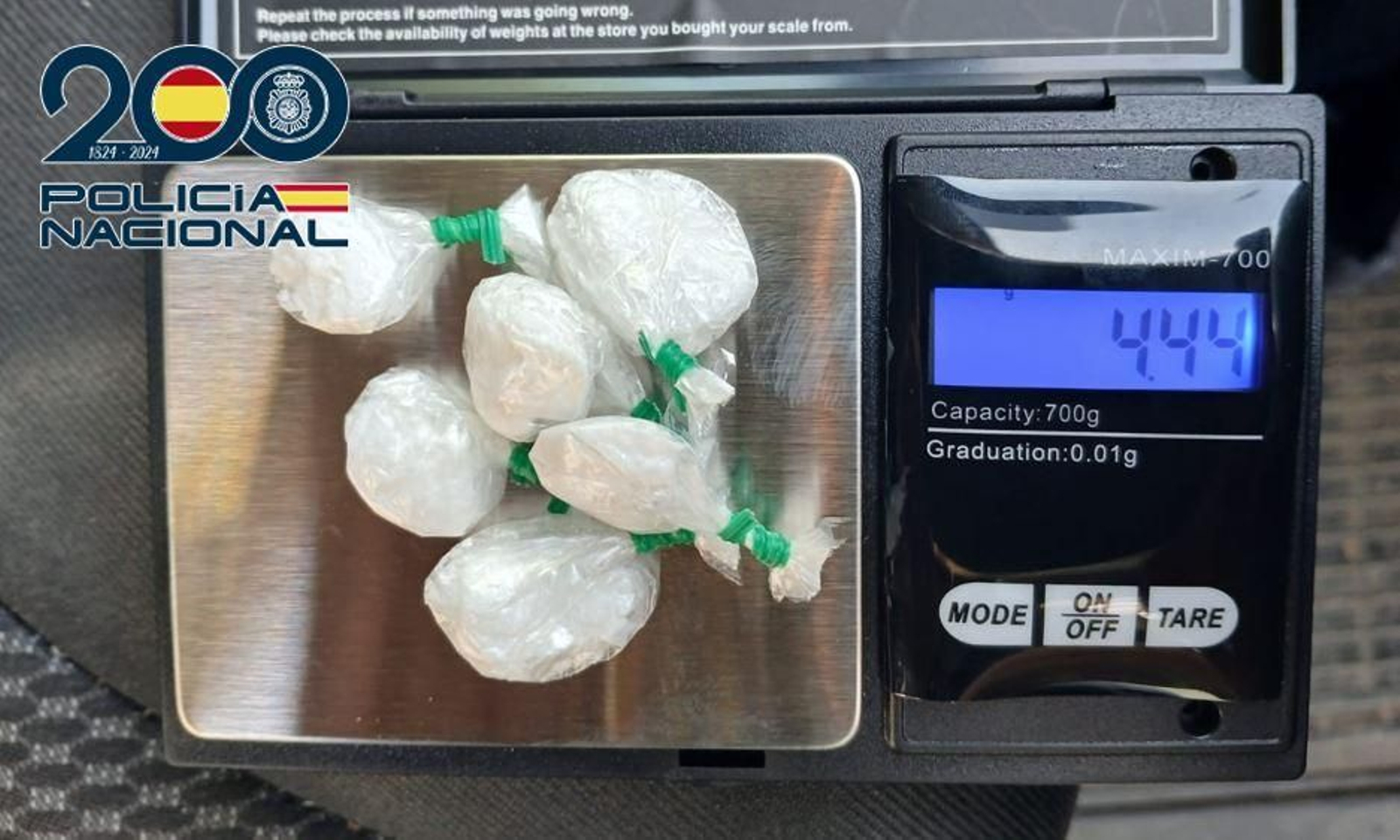 Cocaía localizada en uno de los controles.