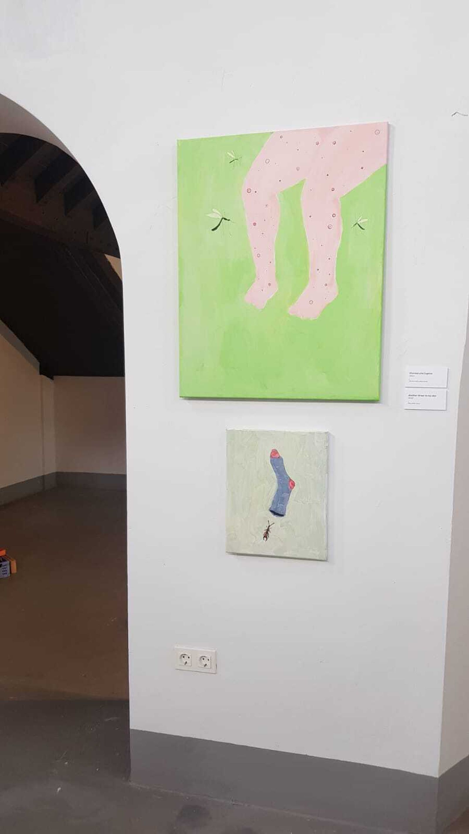 Algunas de las obras premiadas que están expuestas.