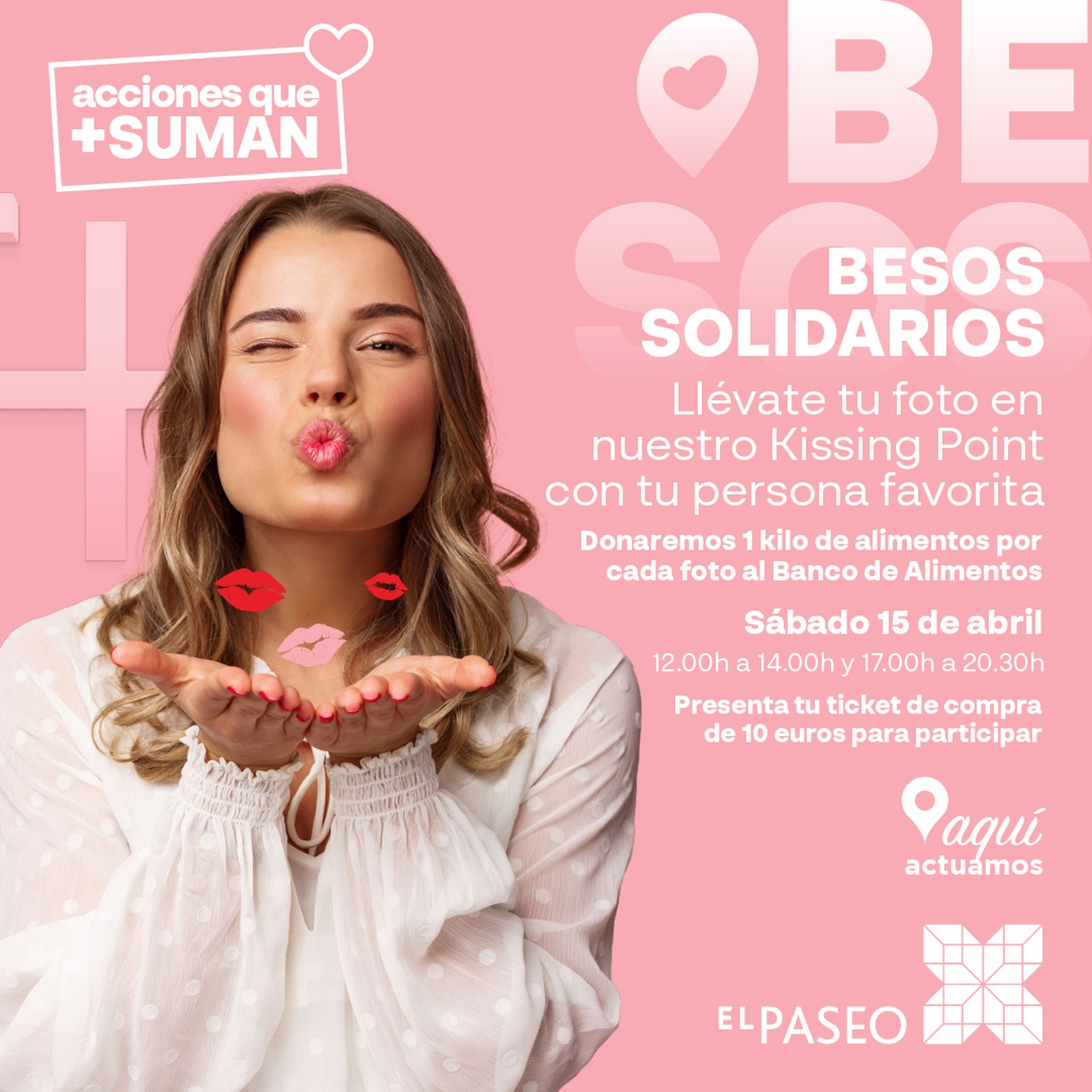El Paseo transforma el Día del Beso en solidaridad para el Banco de Alimentos.