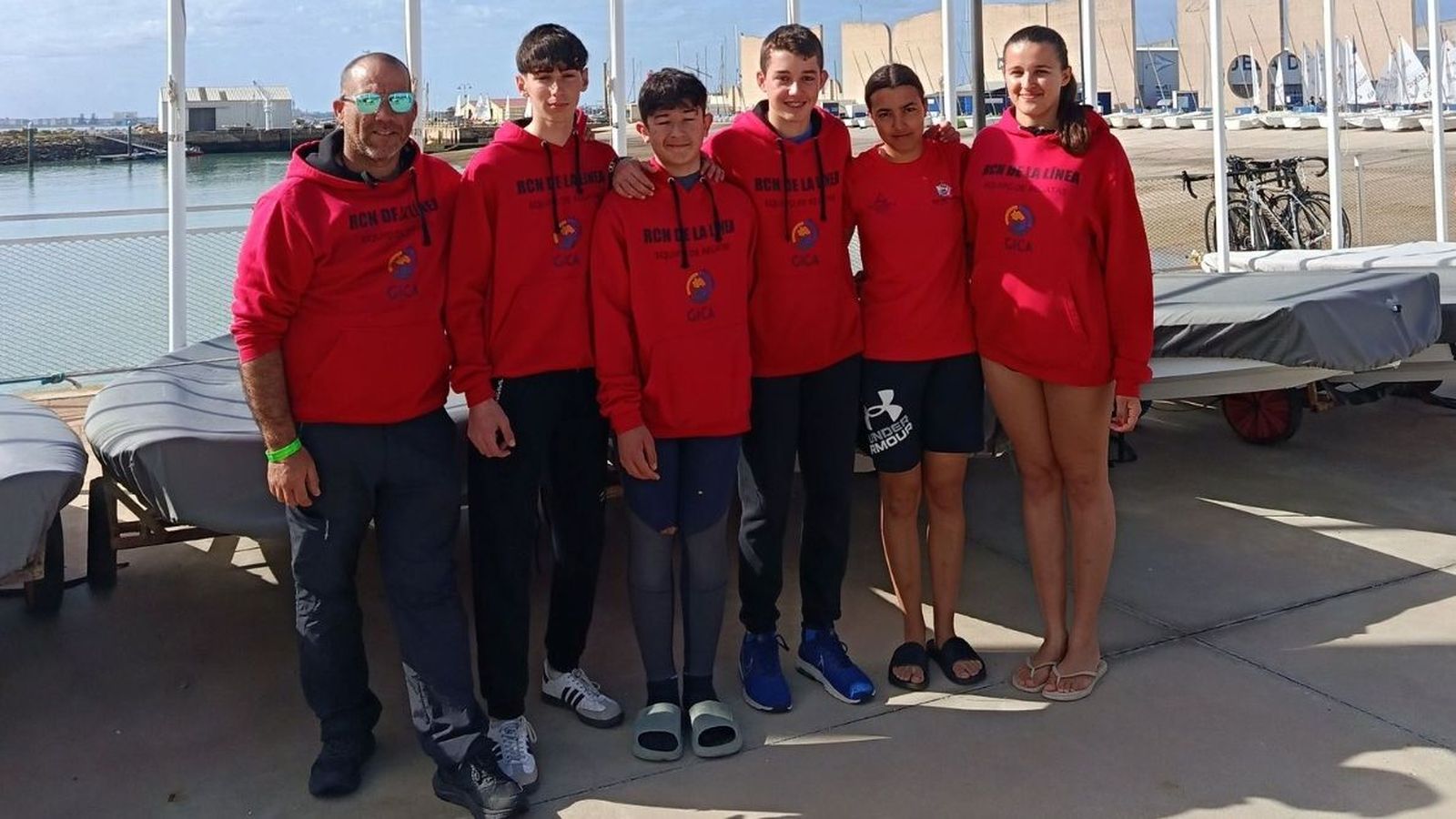 La embajada del Real Club Náutico de La Línea en el Semana Olímpica