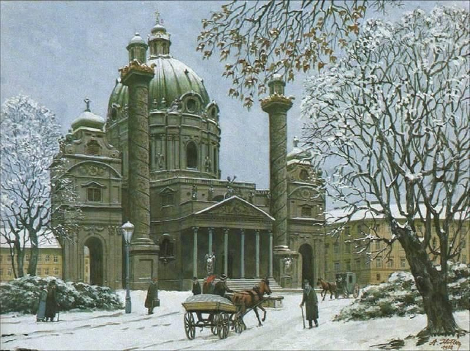 'Iglesia de Karl en invierno', uno de los cuadros que pintó el joven Hitler.