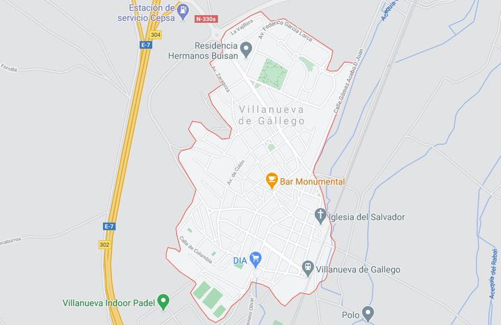 Mapa de Villanueva de Gállego