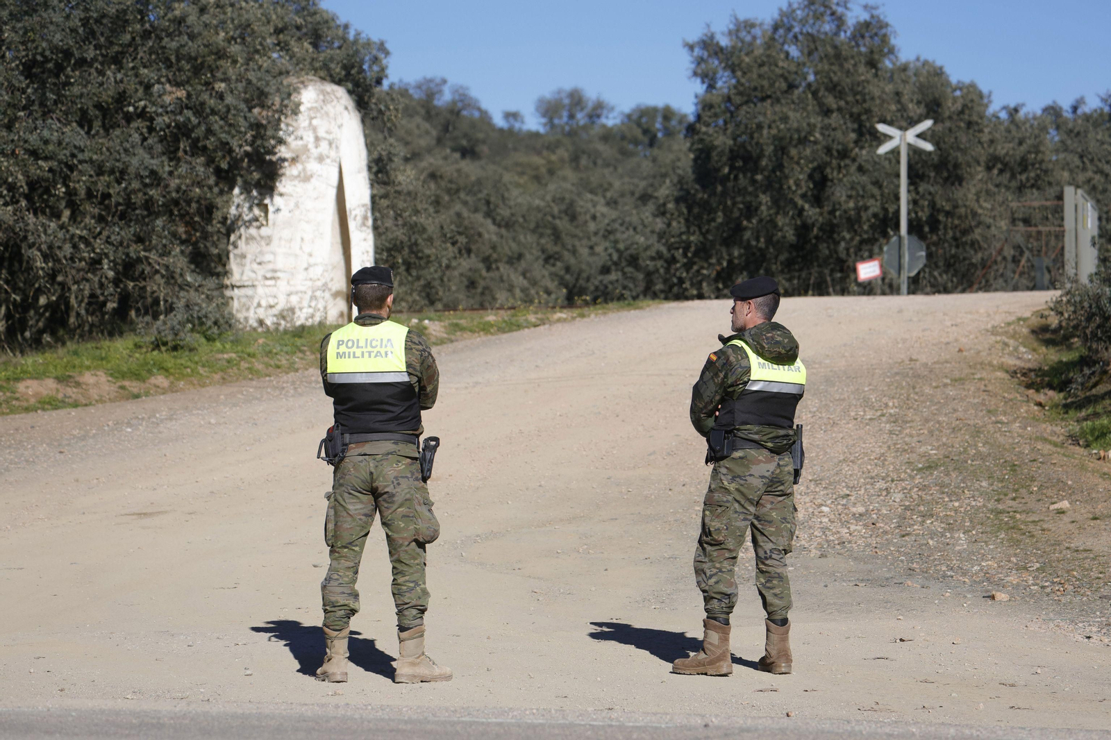 Militares en la Base del Muriano donde se produjeron los hechos. Militares en la Base del Muriano donde se produjeron los hechos.