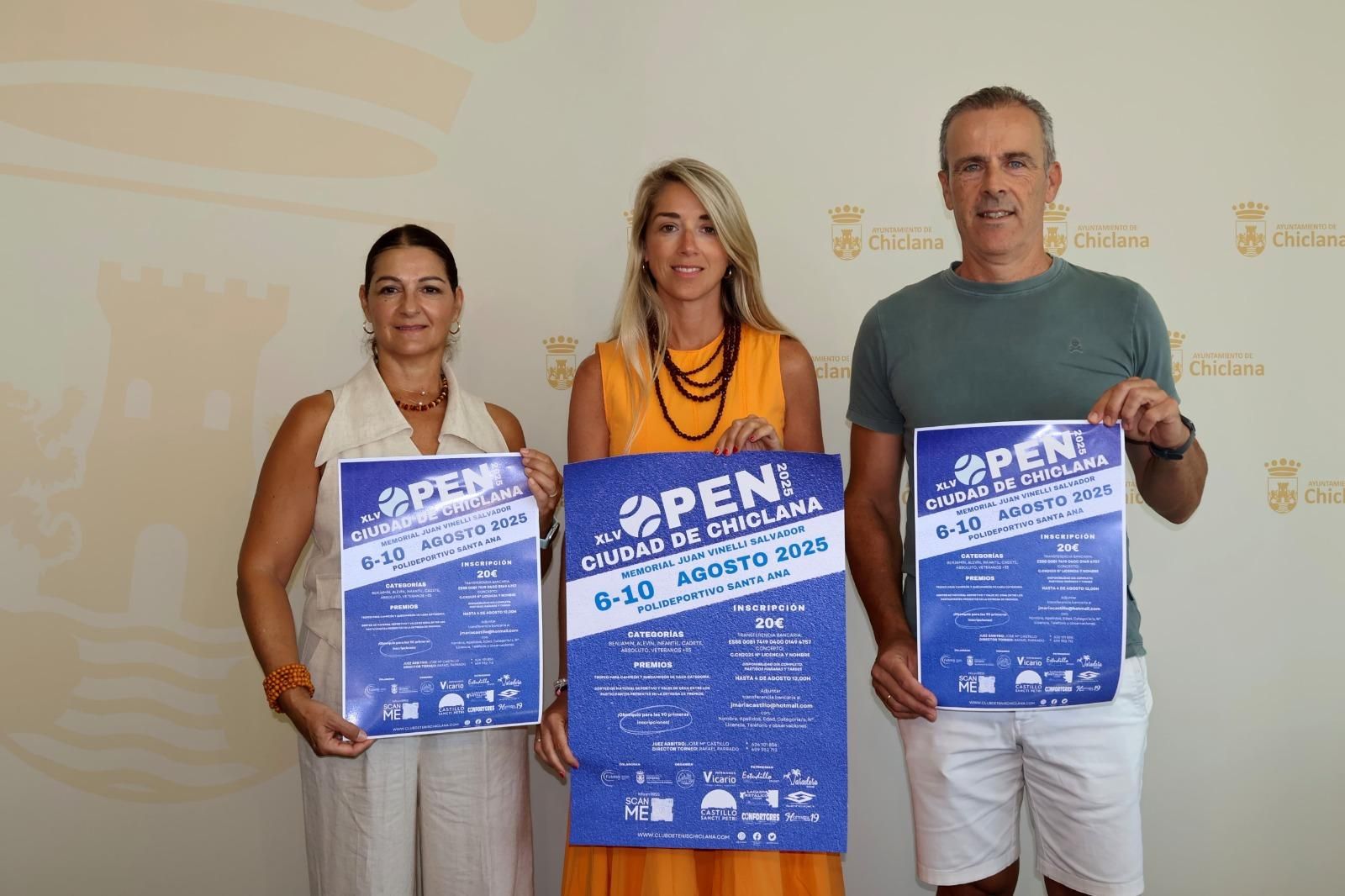 El polideportivo municipal Santa Ana acoge el 6 al 10 de agosto el XLV Open ‘Ciudad de Chiclana’ de tenis