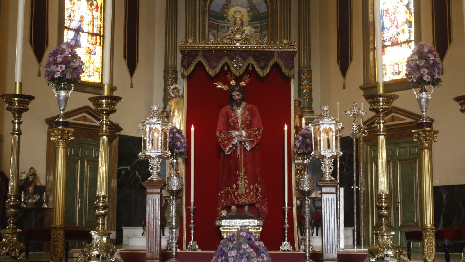 El Señor del Prendimiento, durante la veneración del pasado viernes.