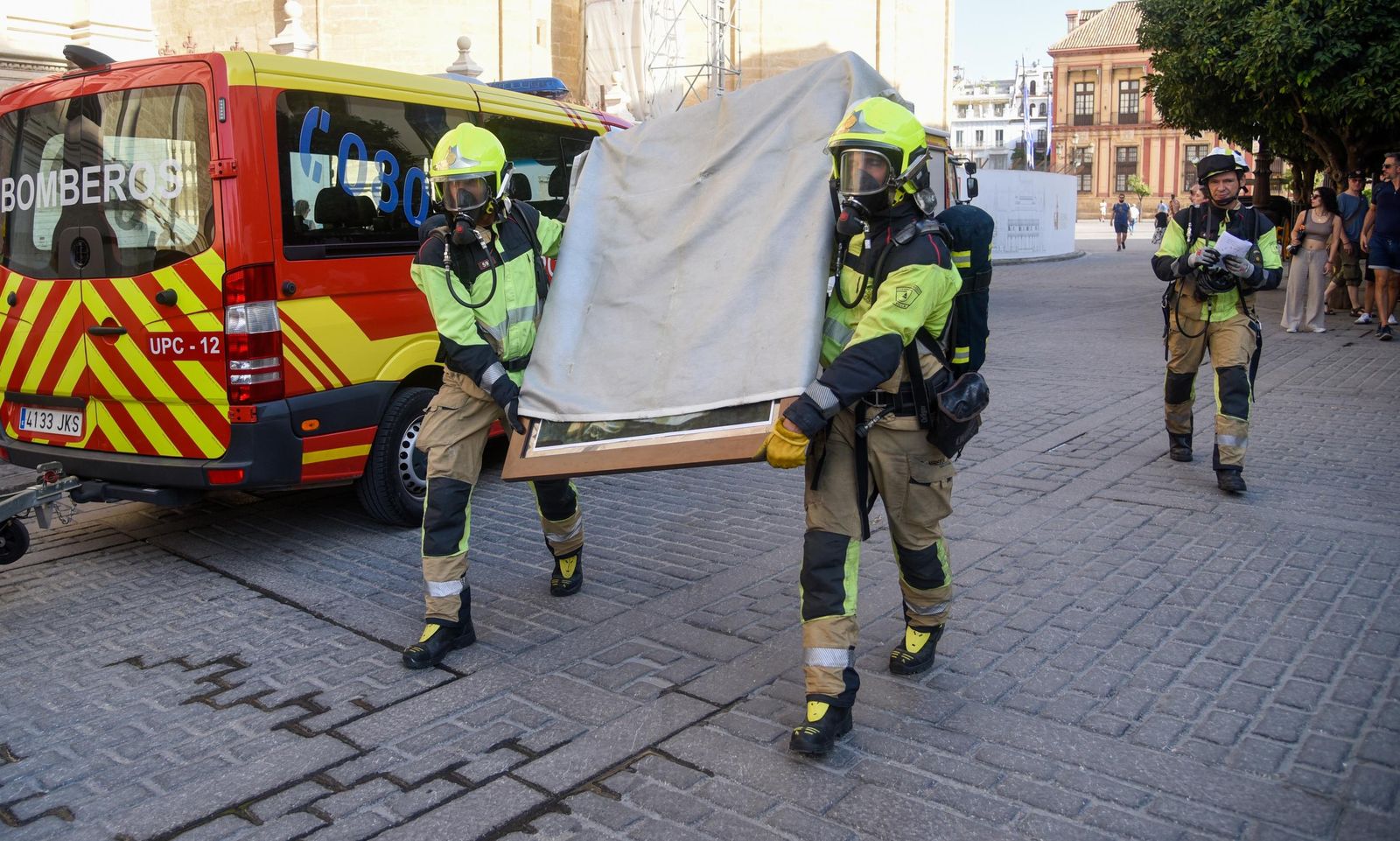 Simulacro de incendio en la Catedral y el Archivo de Indias