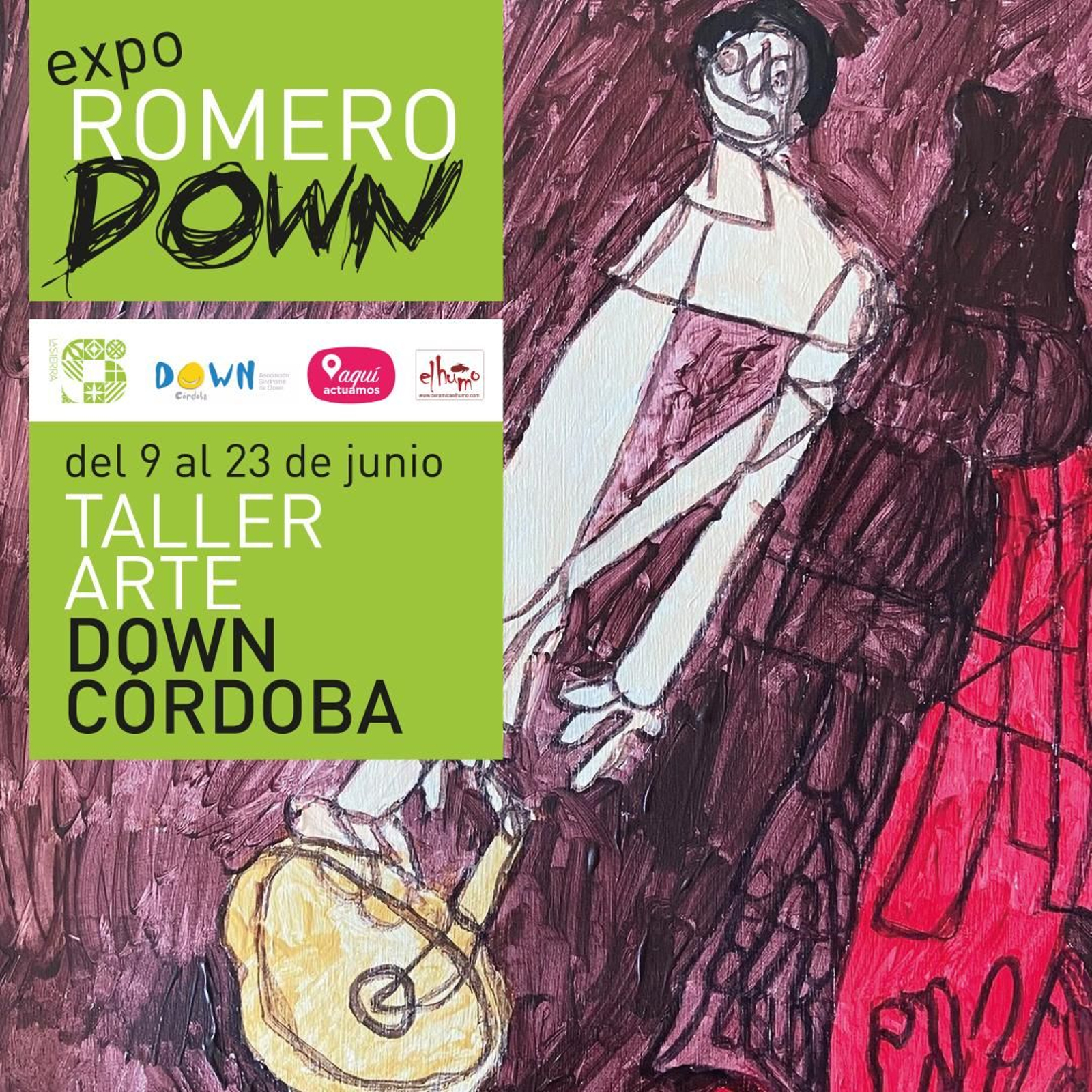 Cartel de la exposición de arte de la mano de Down Córdoba.
