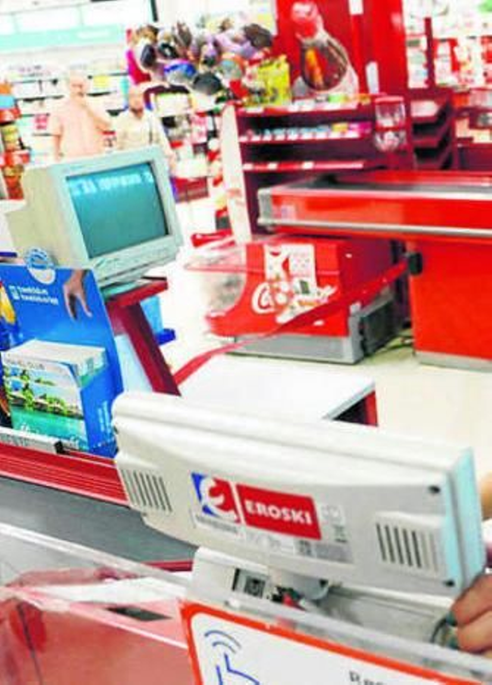 Caja de un hipermercado Eroski.