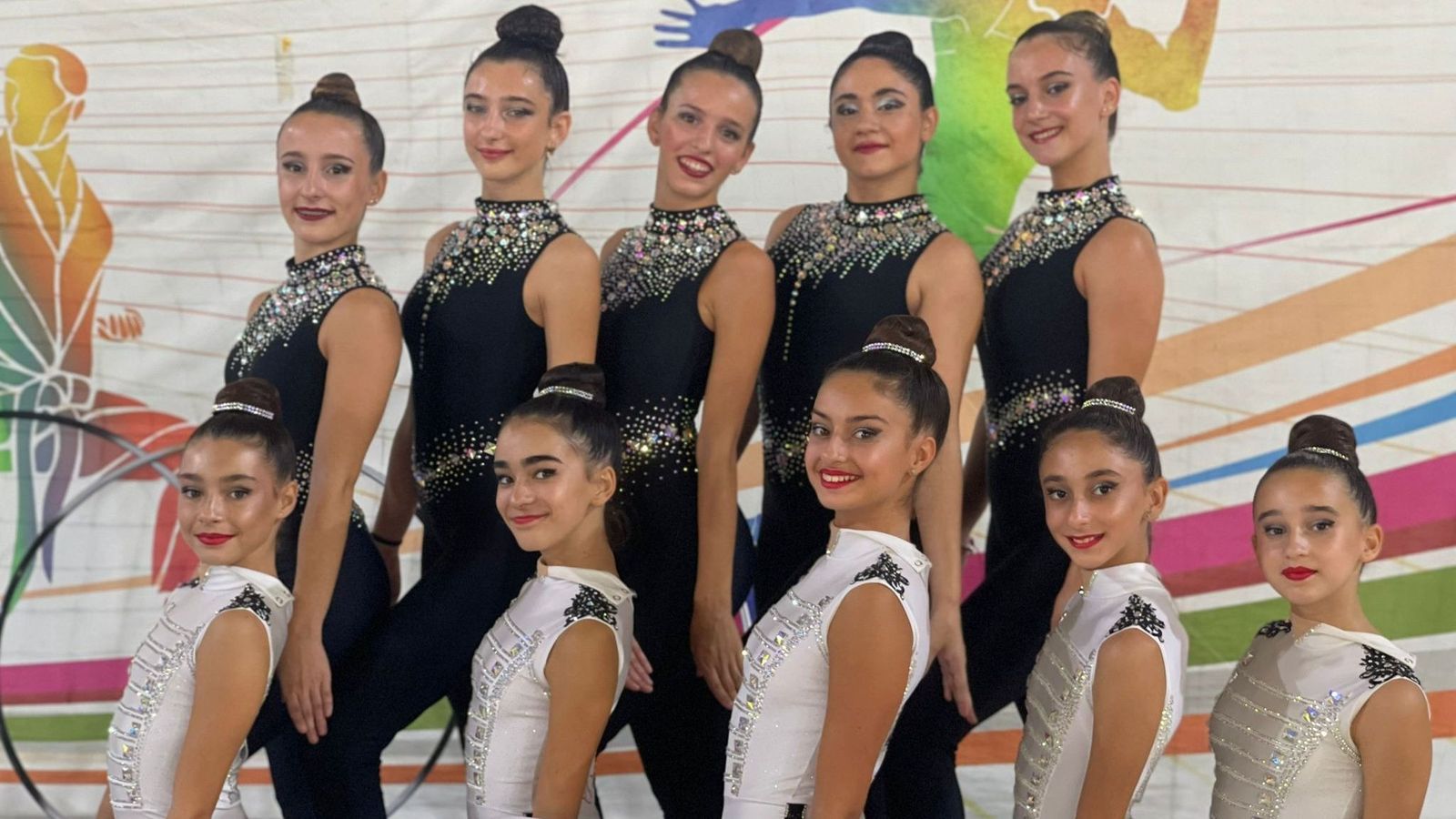 Los dos conjuntos del Club de Gimnasia Rítmica Ciudad de Algeciras