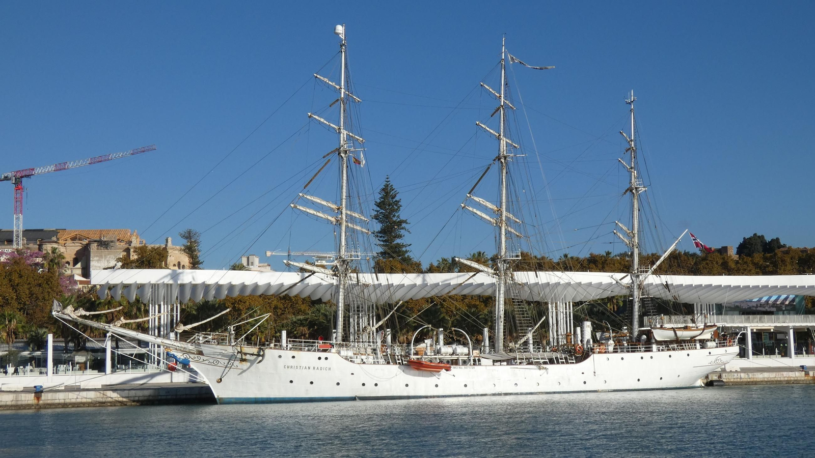El velero noruego 'Christian Radich' inicia este martes un viaje con estudiantes desde Málaga