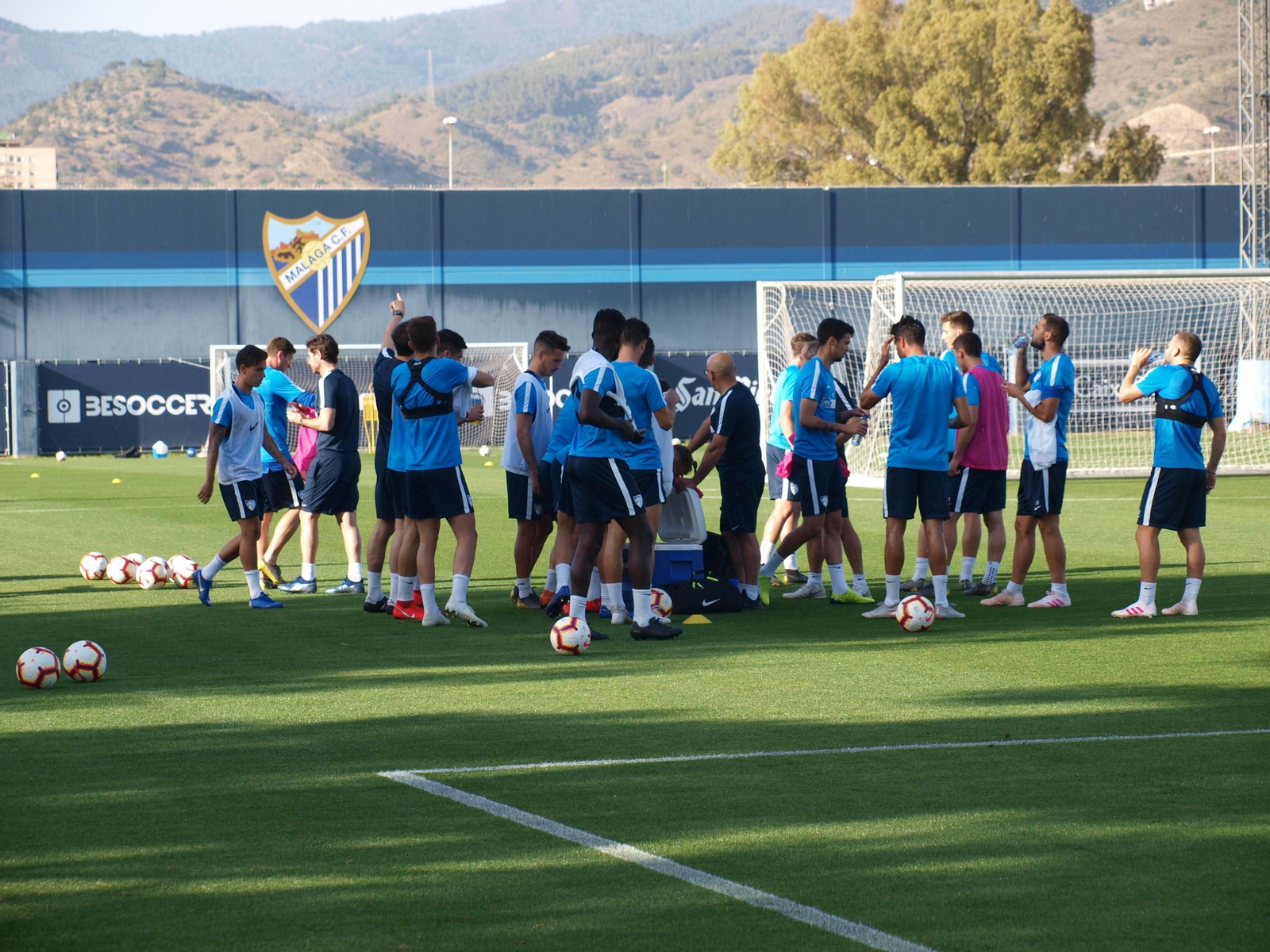 Entrenamiento del Málaga.