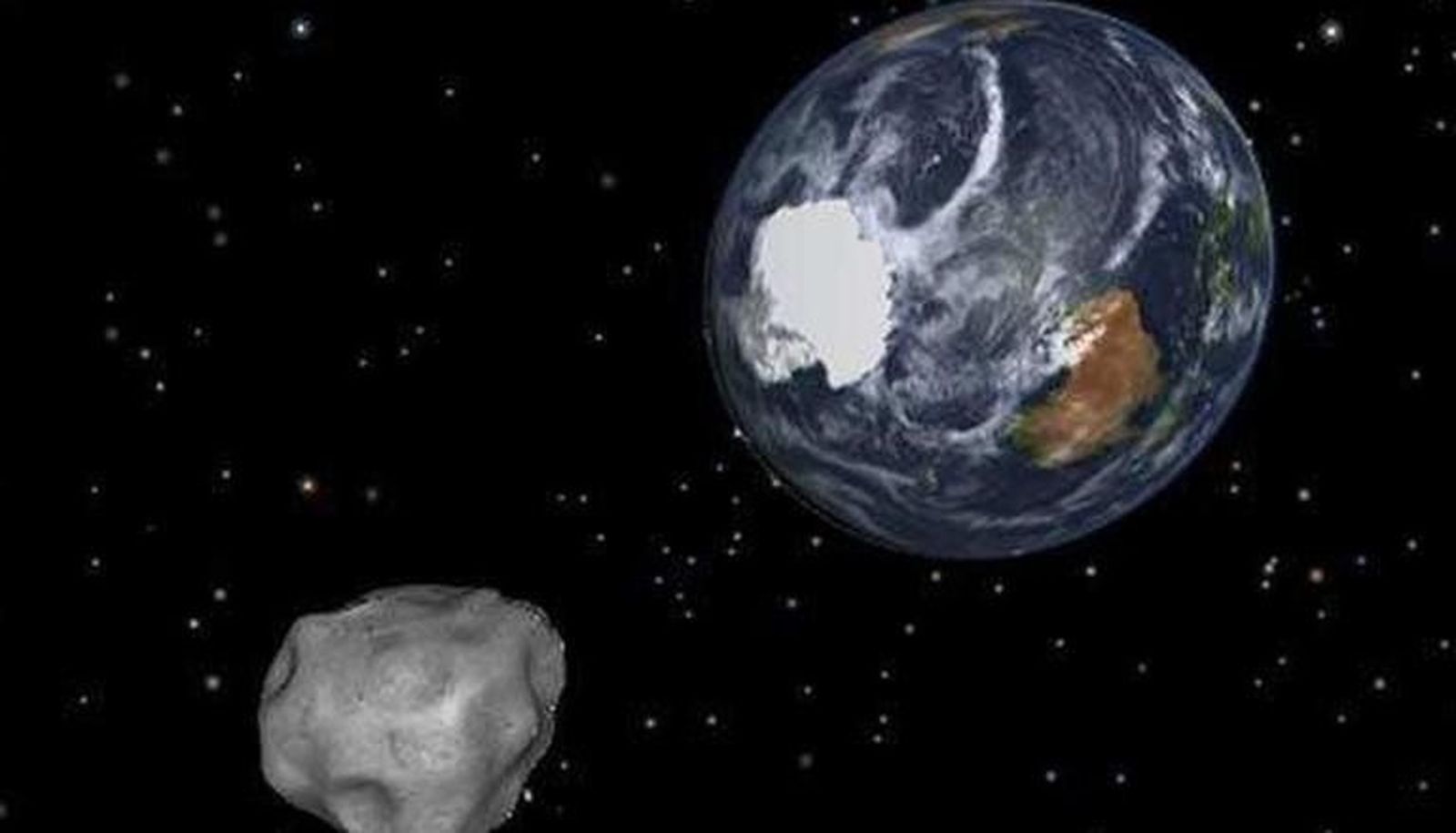 Un asteroide acercándose a la Tierra.