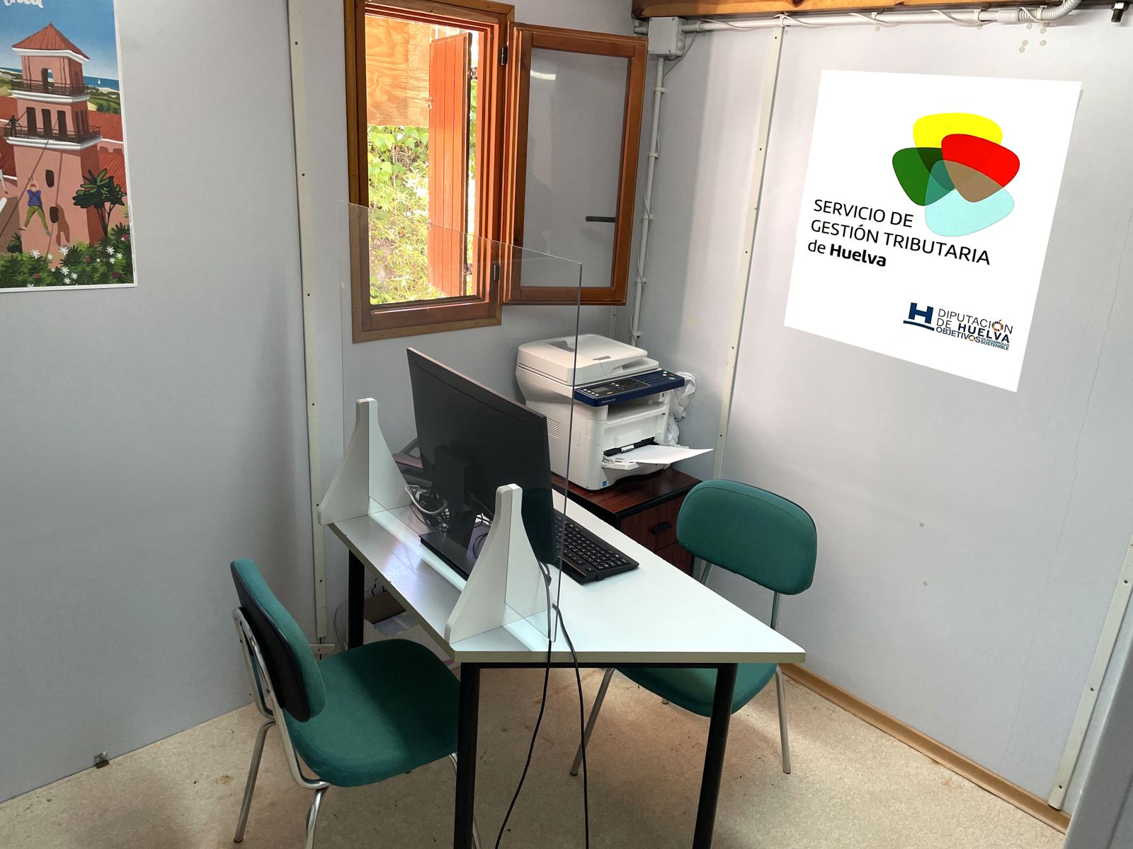 Instalaciones de la oficina de atención al contribuyente en Islantilla.