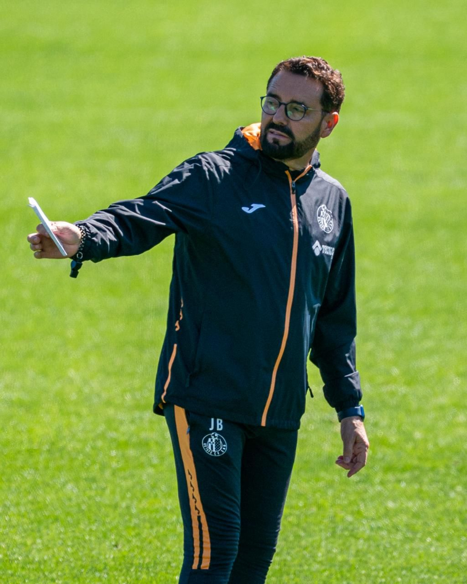 El técnico azulón dirige el entrenamiento de este viernes del cuadro madrileño.