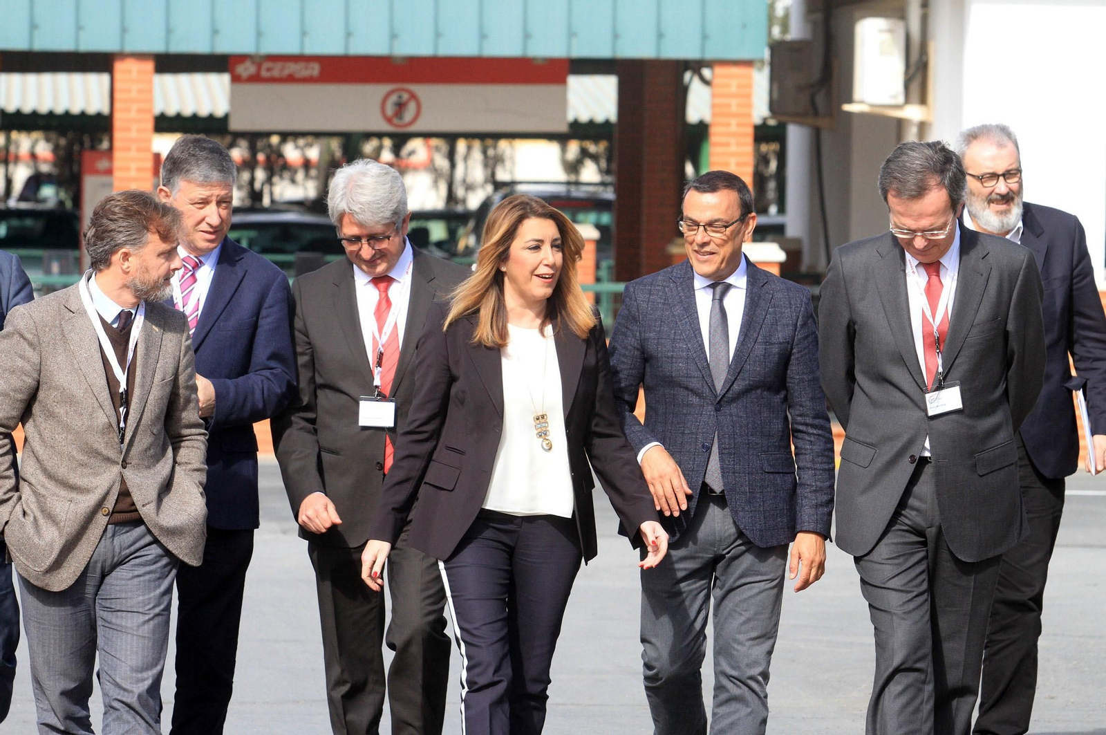 La presidenta de la Junta de Andalucía, Susana Díaz, y el consejero delegado de Cepsa, Pedro Miró, inauguran el proyecto 'Optimización de Aromáticos' de Cepsa, en imágenes