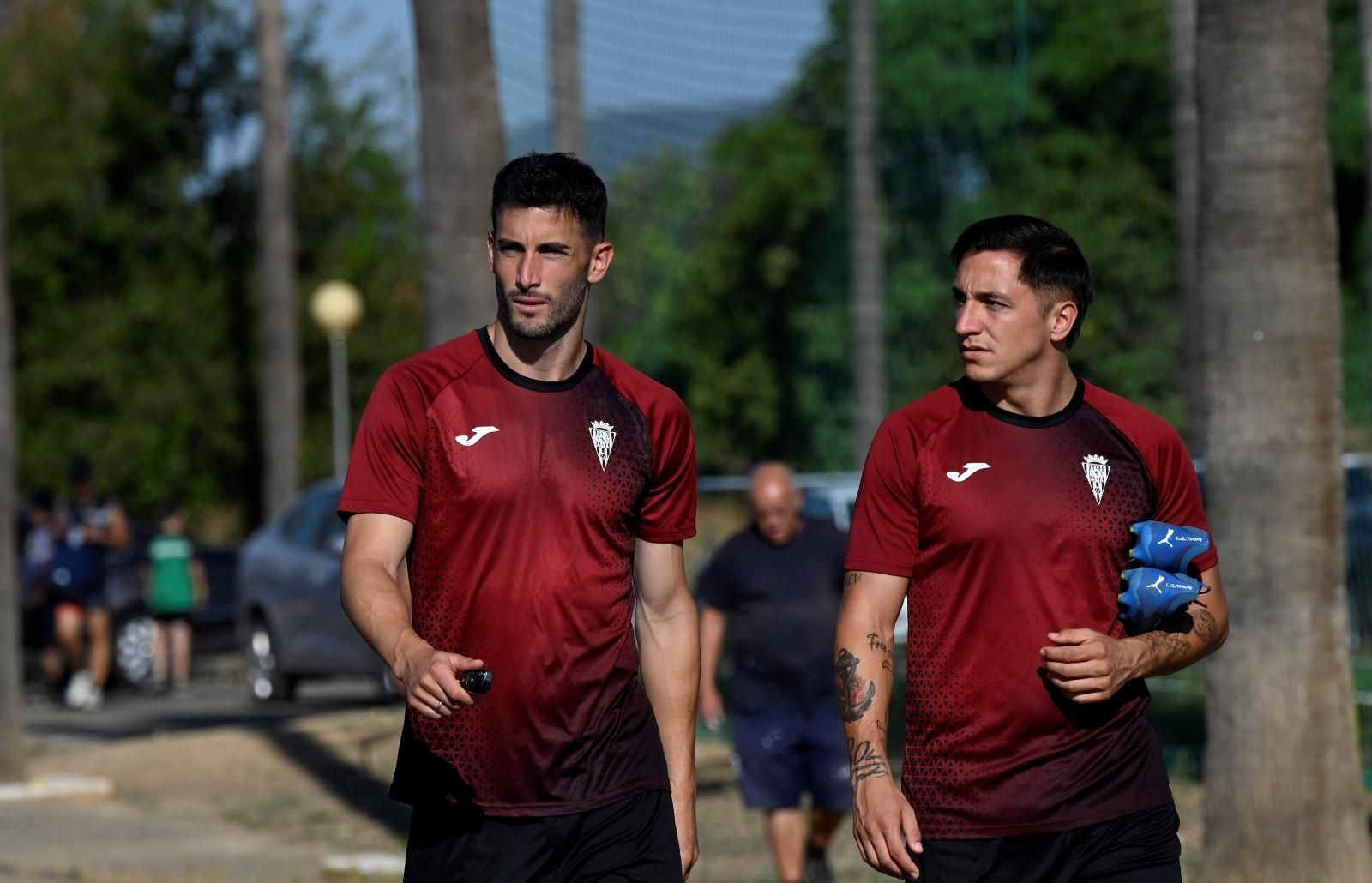 Carlos Albarrán en un entrenamiento del Córdoba CF.