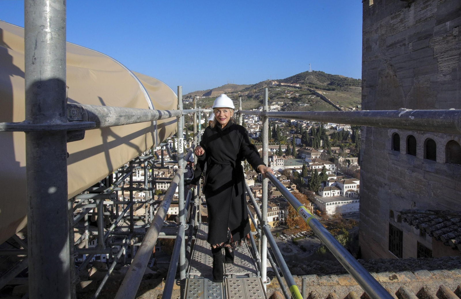 Fotos: las obras de restauración de las cubiertas del Mexuar y los Palacios Nazaríes de la Alhambra de Granada