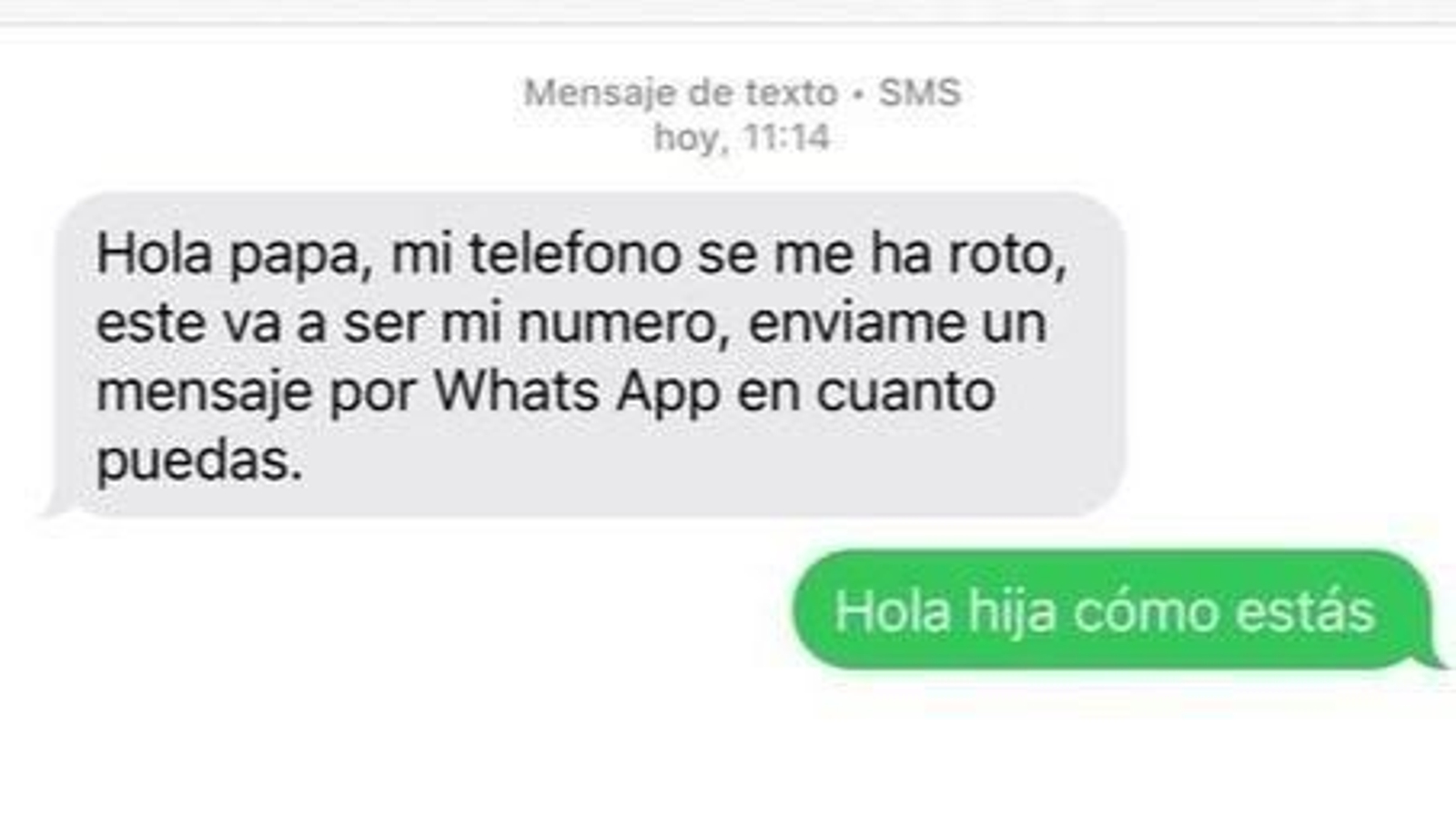 El mensaje con el que intentaron estafar a un padre y su respuesta