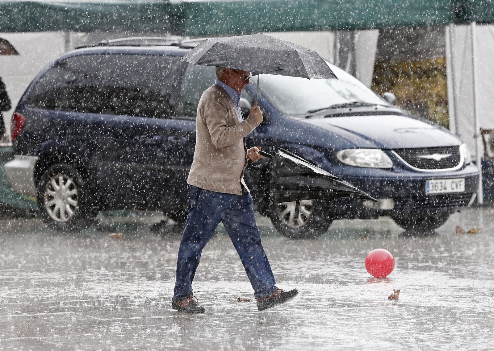 Lluvias en Pamplona.
