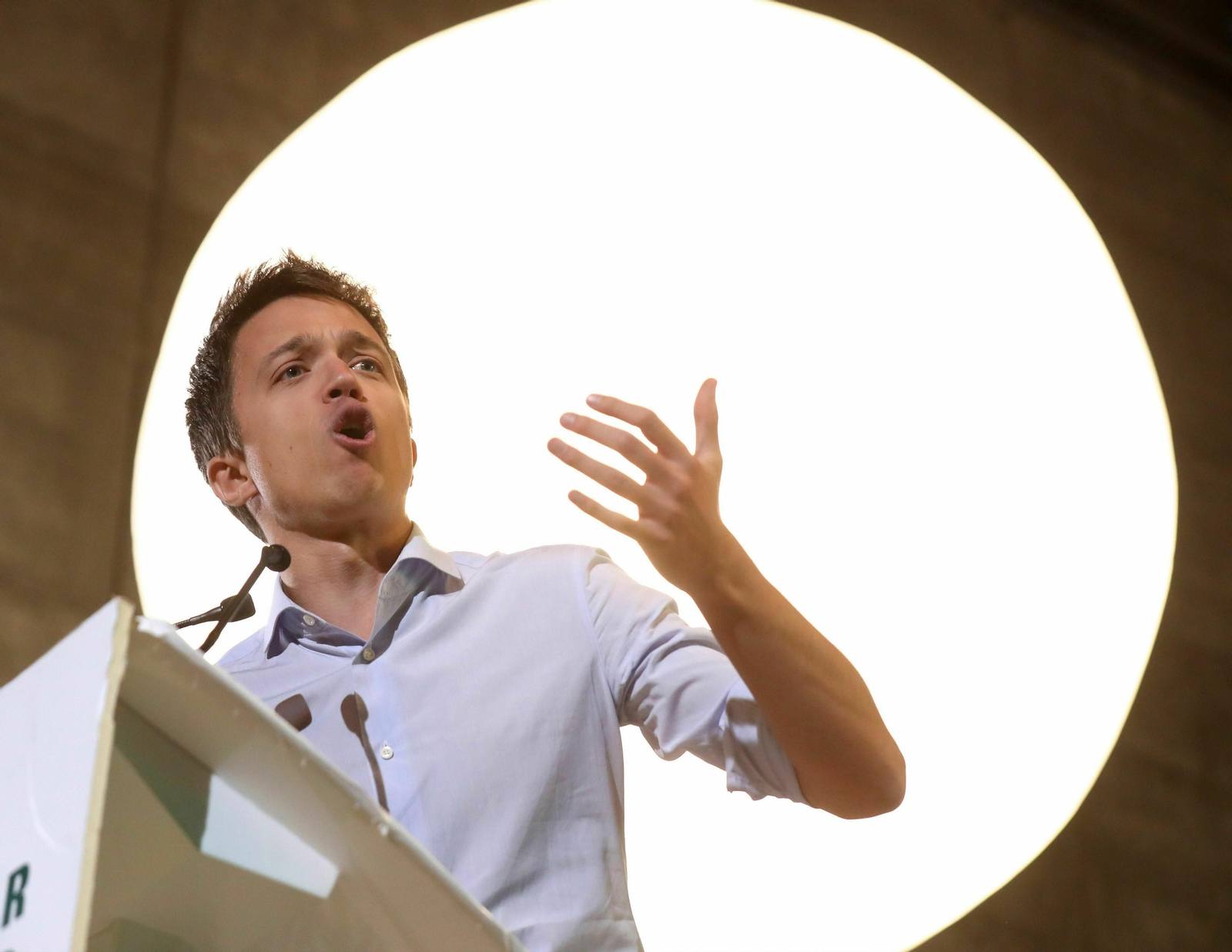 El líder de Más País, Iñigo Errejón, durante el mitin de cierre de la campaña celebrado el viernes en Madrid.