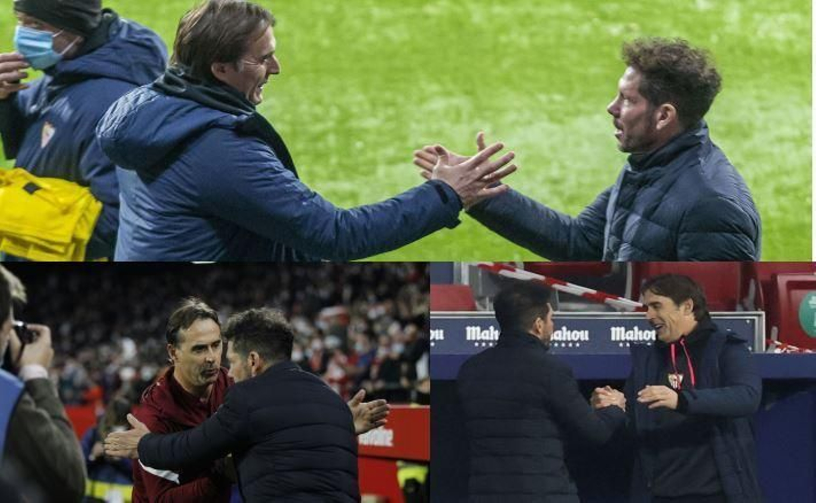 Lopetegui y Simeone se saludan en varios partidos.