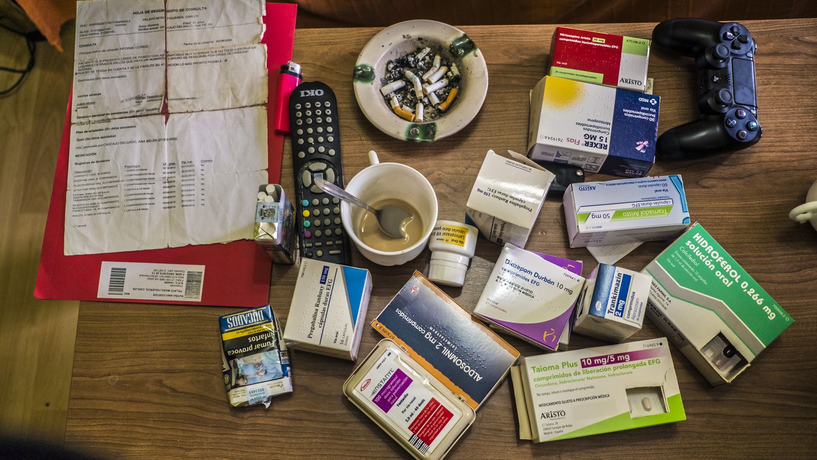 Arsenal farmacológico que a diario consume Carlos