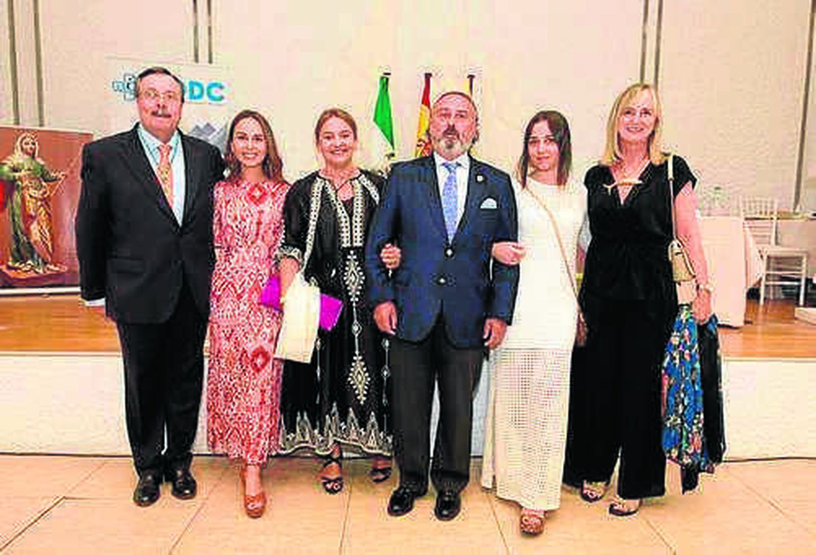 Luis Cáceres, Pilar Carrero, Pilar Rodríguez-Brioso, Ángel y Teresa Carrero y Nieves Carmona.