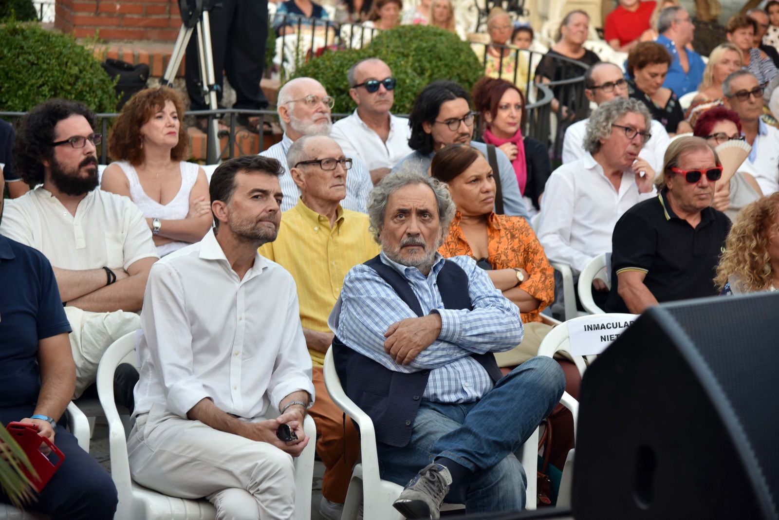 Antonio Maillo y Pepe Chamizo, ayer en el recital celebrado en la plaza de San Isidro.