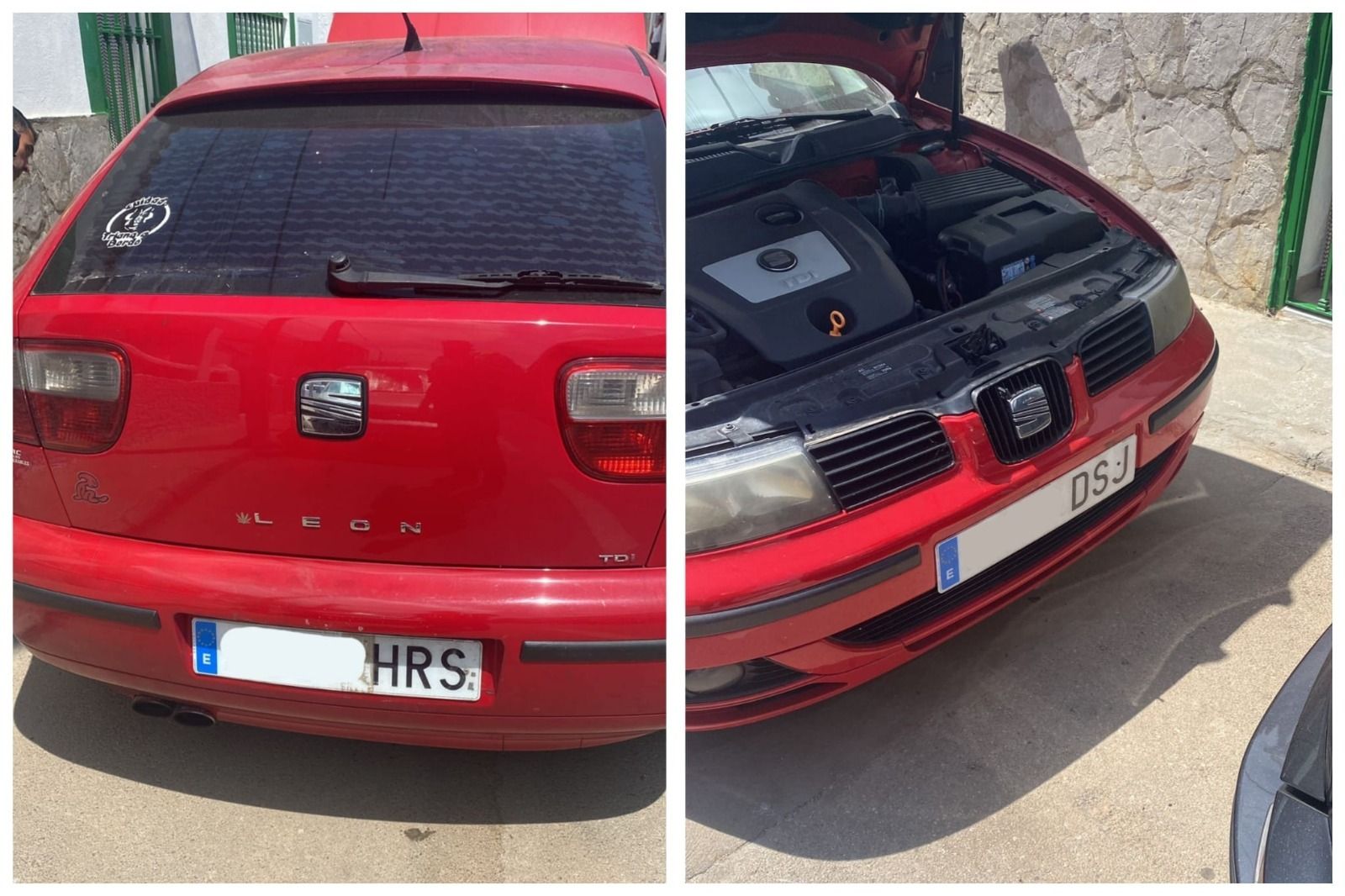 Imagen en la que se aprecian las dos placas de matrícula