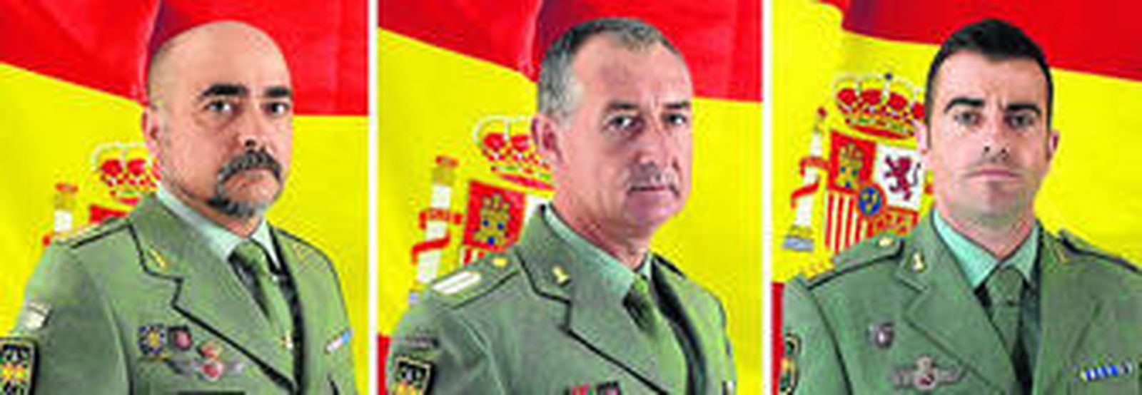 Los tres militares fallecidos en la explosión ayer en la Base de la Legión Álvarez de Sotomayor de Viator.