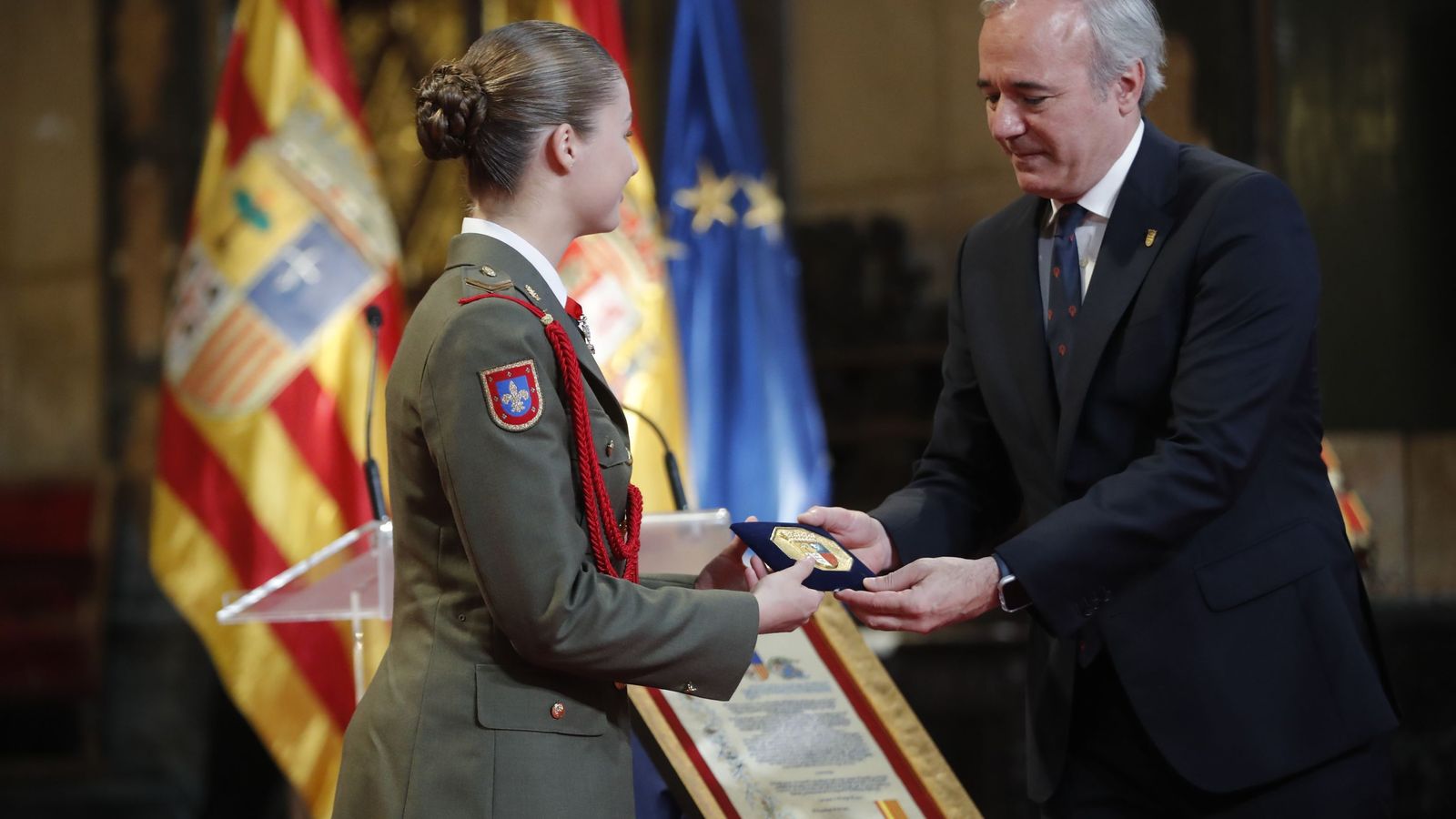 La princesa Leonor, en su primer acto institucional en solitario en Zaragoza