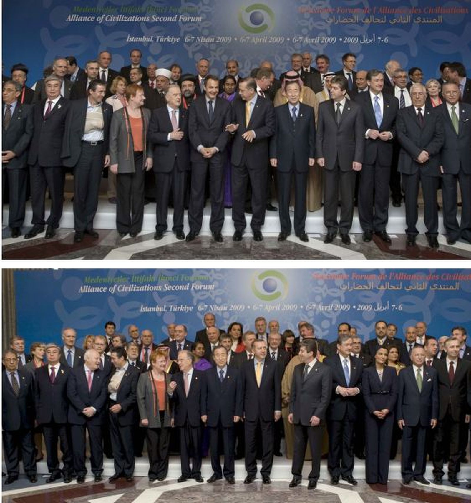 Zapatero hace que se repita la foto de familia de la Alianza de Civilizaciones