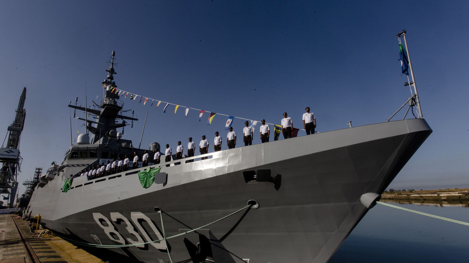 Entrega de una de las corbetas a la Armada saudí.