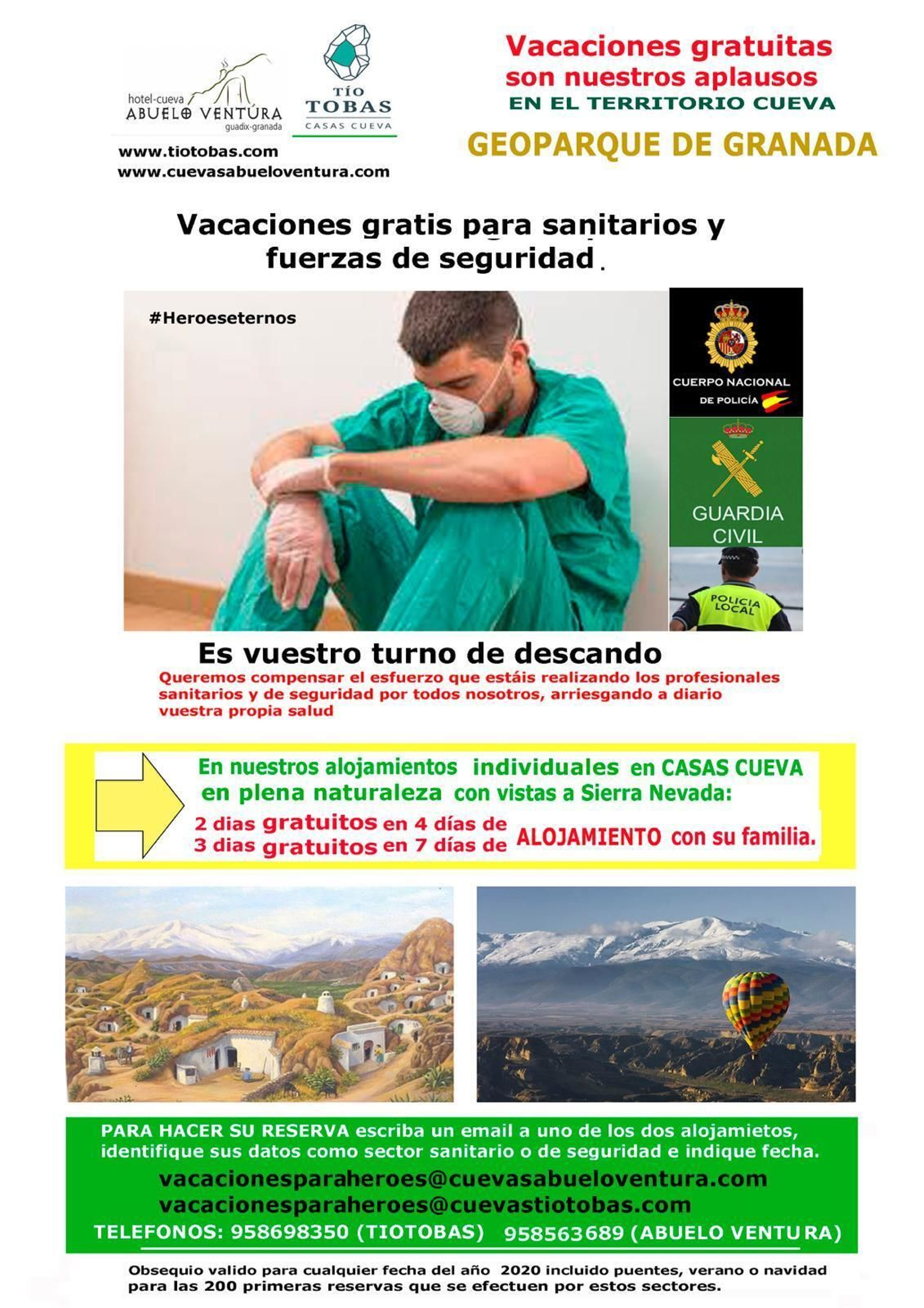 El cartel de las vacaciones gratuitas en cuevas