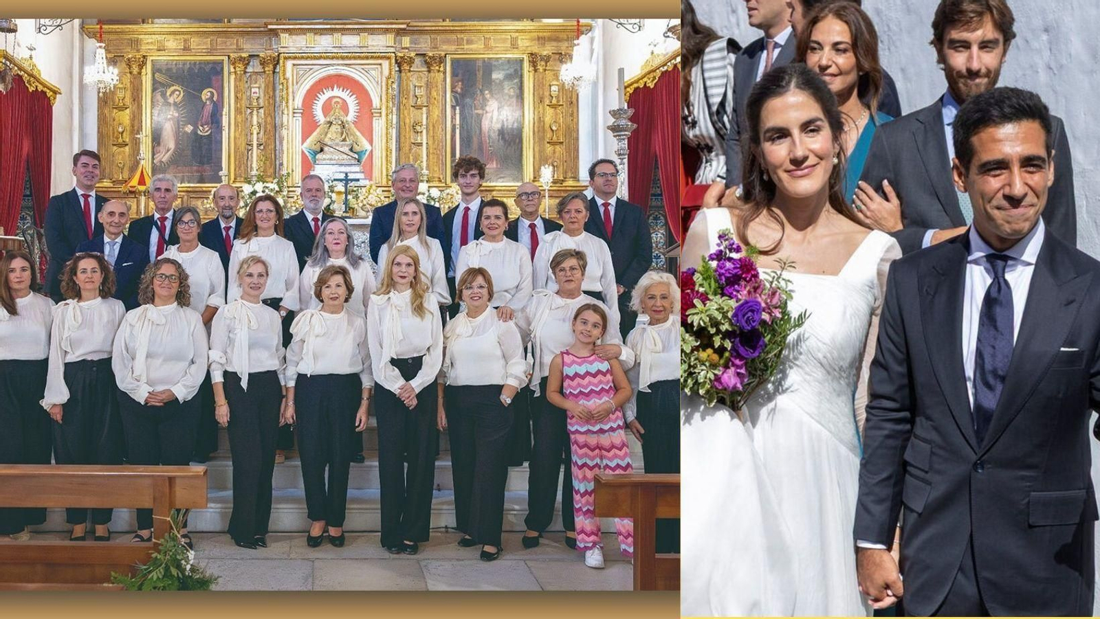 La Coral Polifónica del Liceo Municipal de la Música de Moguer en la boda de Alberto Herrera y Blanca Llandres